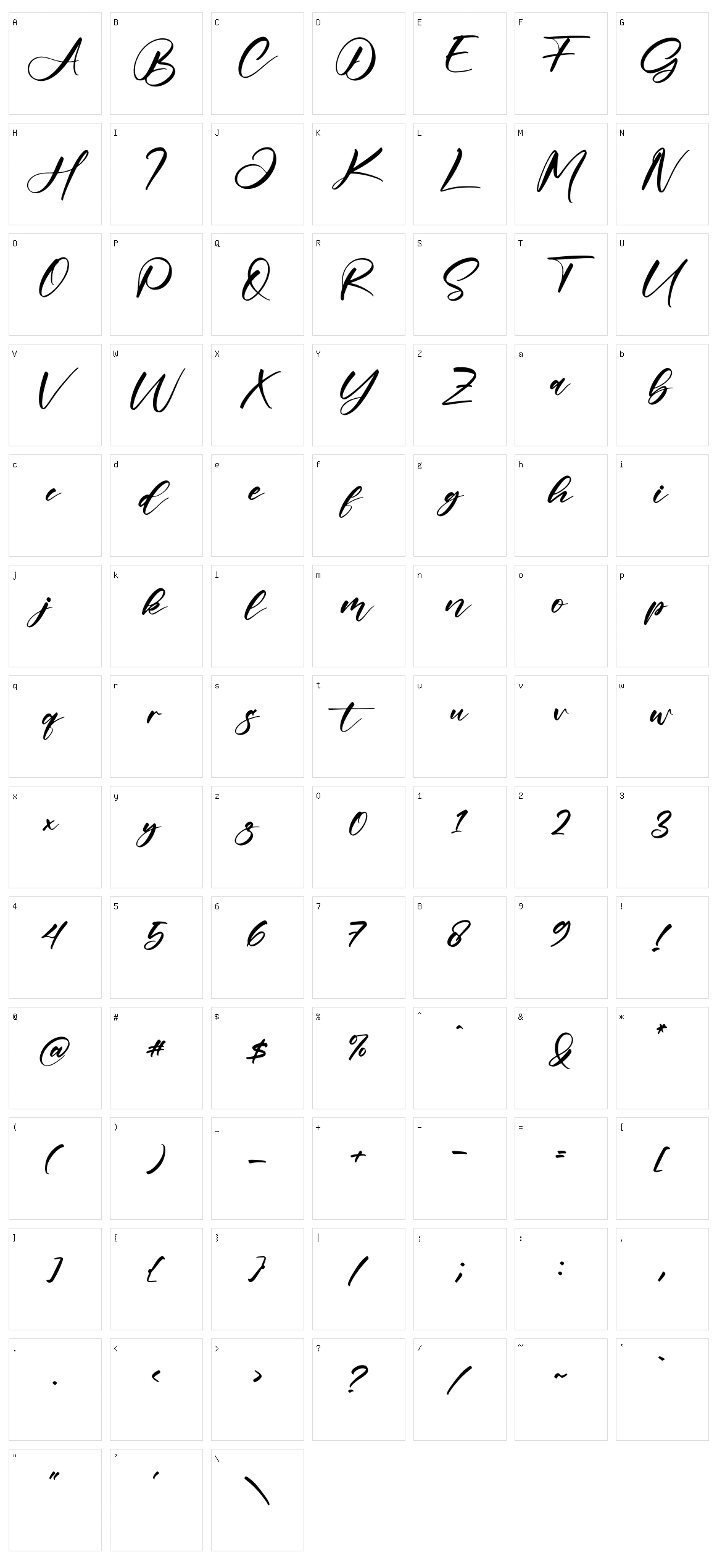 Grottery Character Set