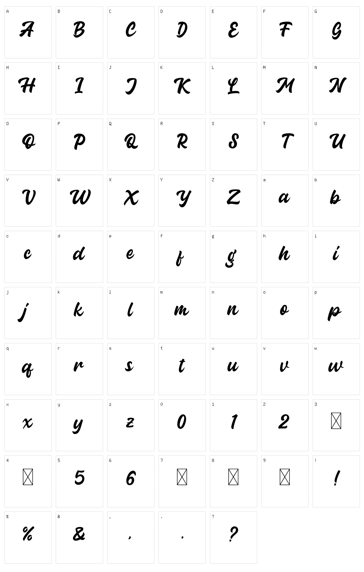 Guthenberg Character Set