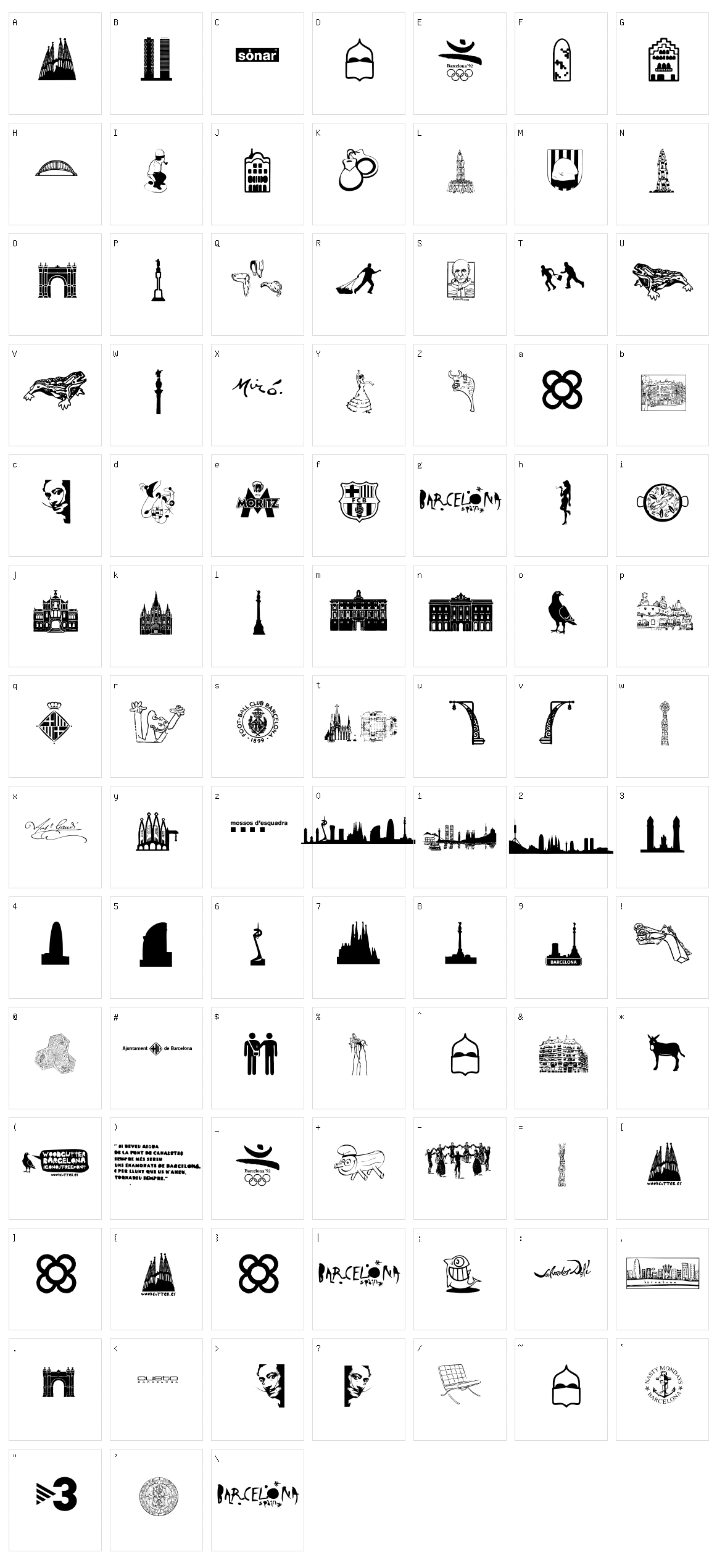 Barcelona Character Set