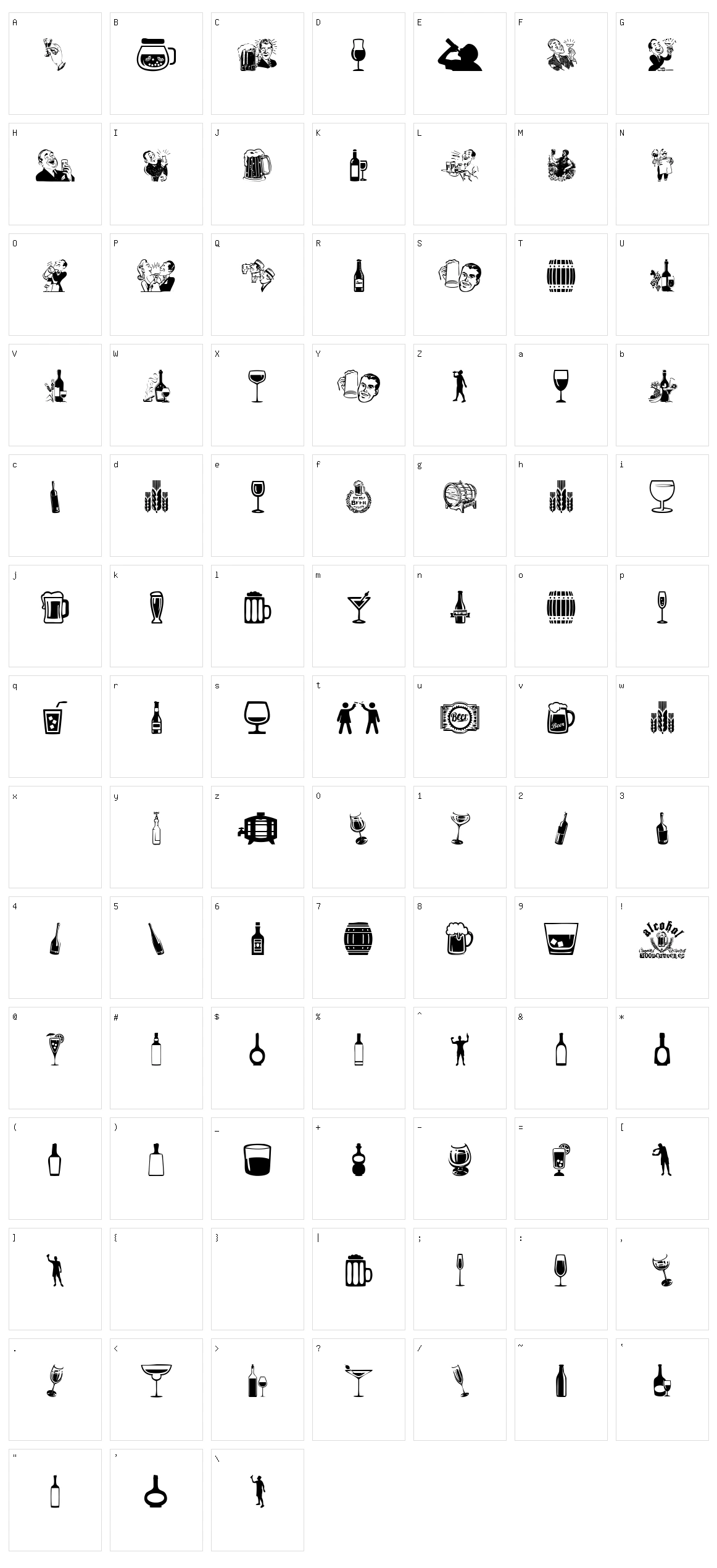 Alcohol Character Set