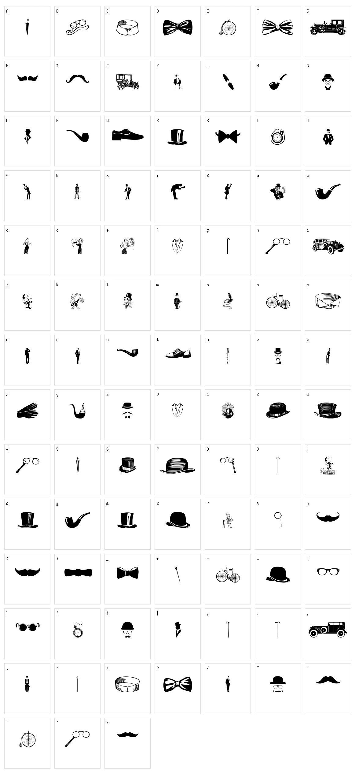 Gentleman Icons Character Set