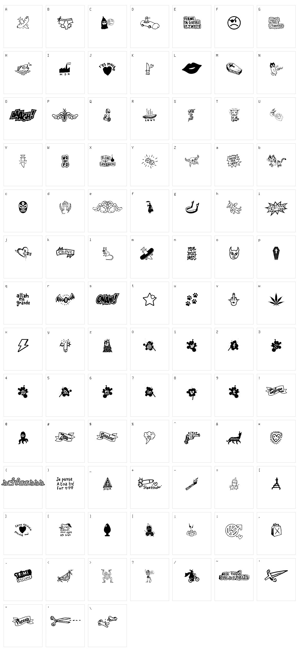 WC Schlaasss Character Set