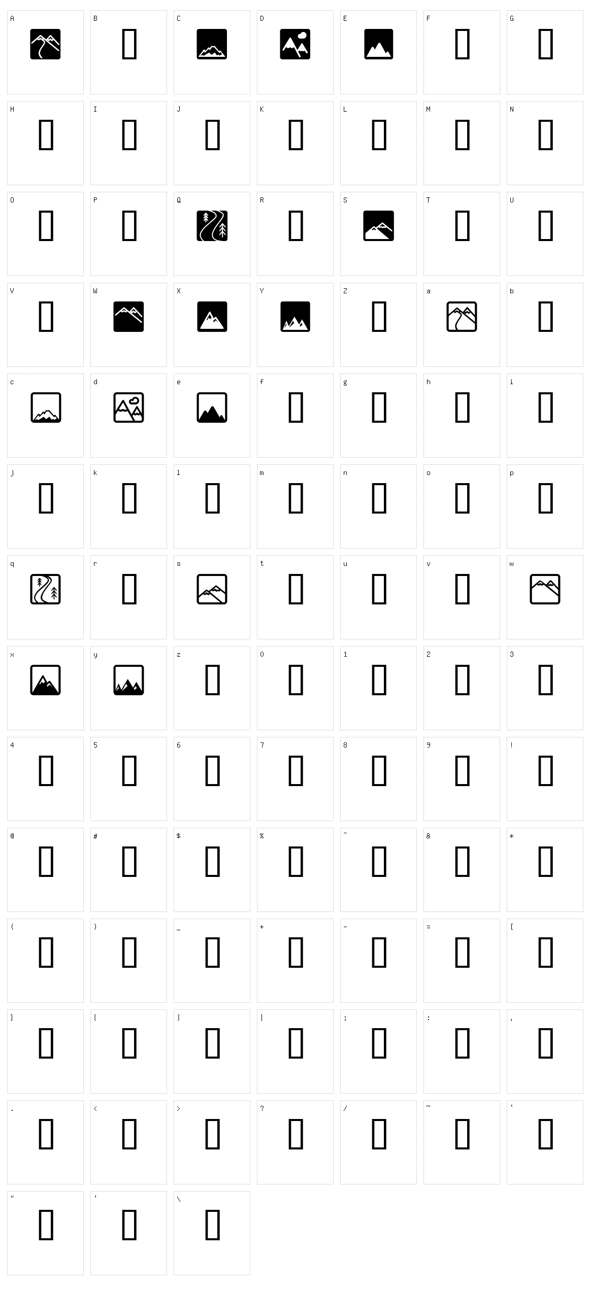 LL Mountain Character Set