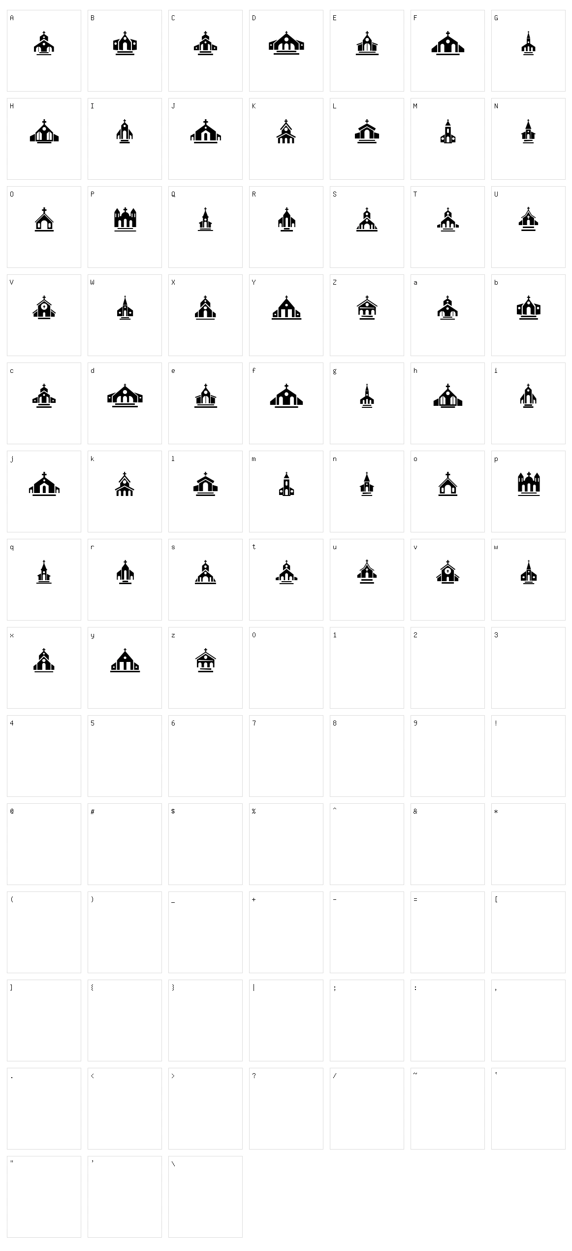 Churches Character Set