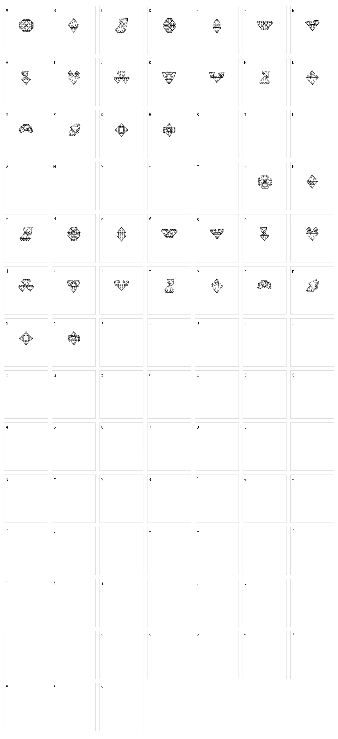 Diamond Blocks Character Set