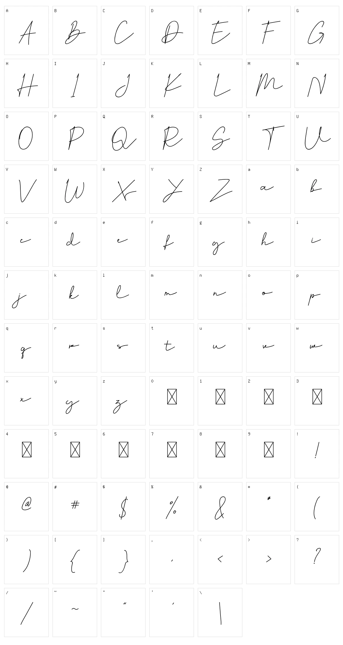 Hiliana Character Set