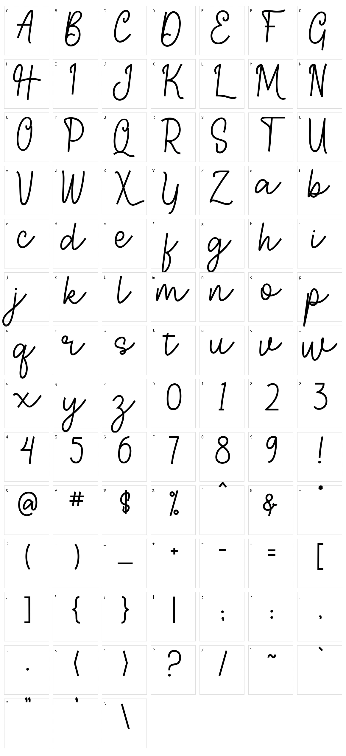 Hillari Character Set