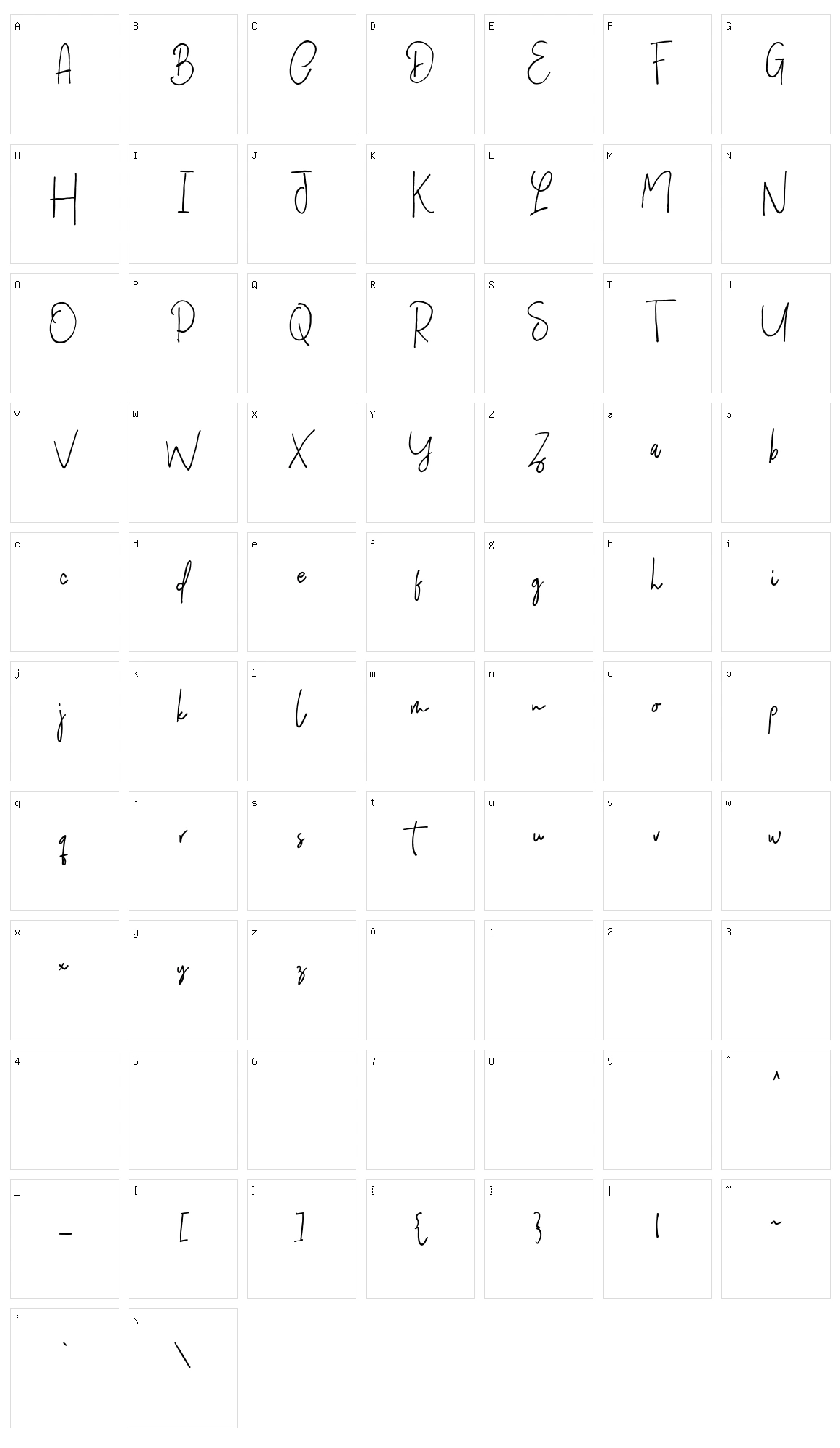 Hilmounte Signature Character Set