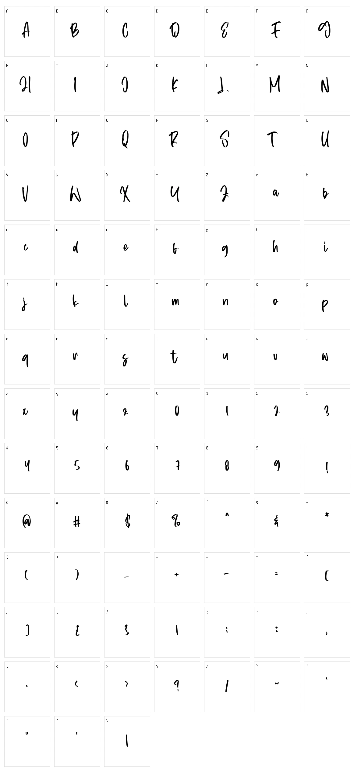 Hitherto Character Set