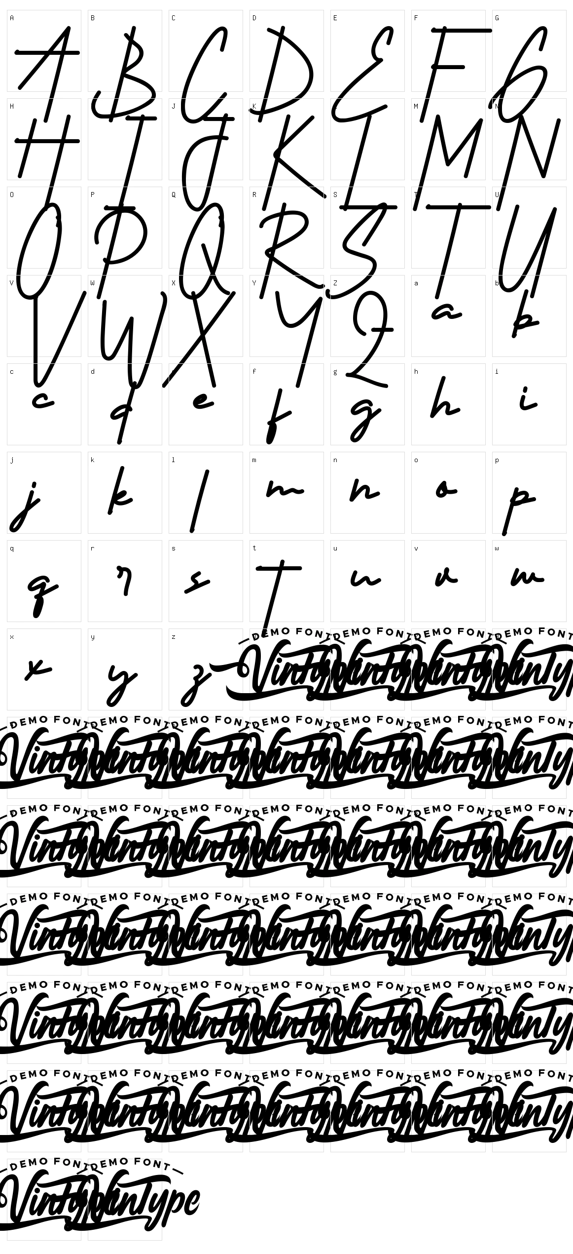 Holiday Dream Script Character Set