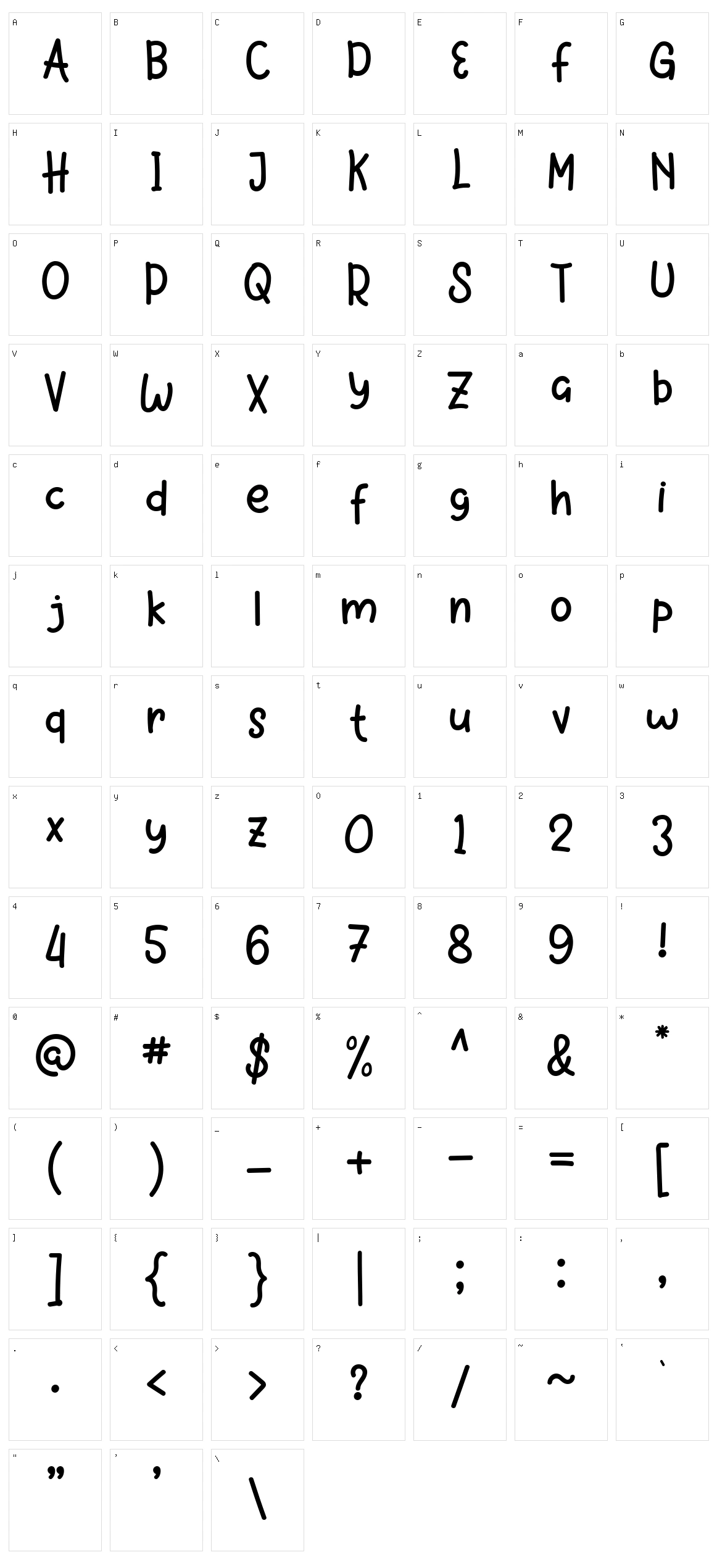 Holiday Song Character Set