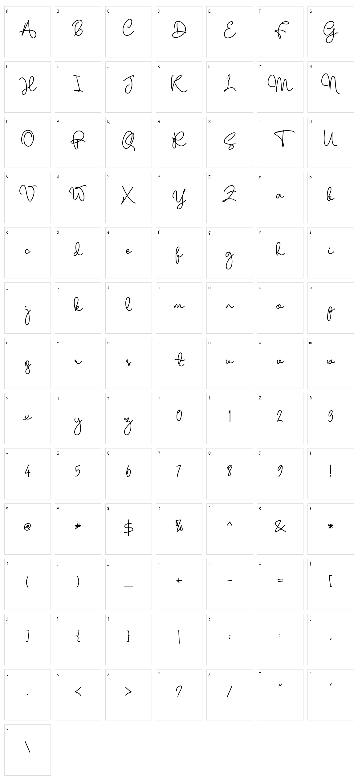 Holla Olla Character Set