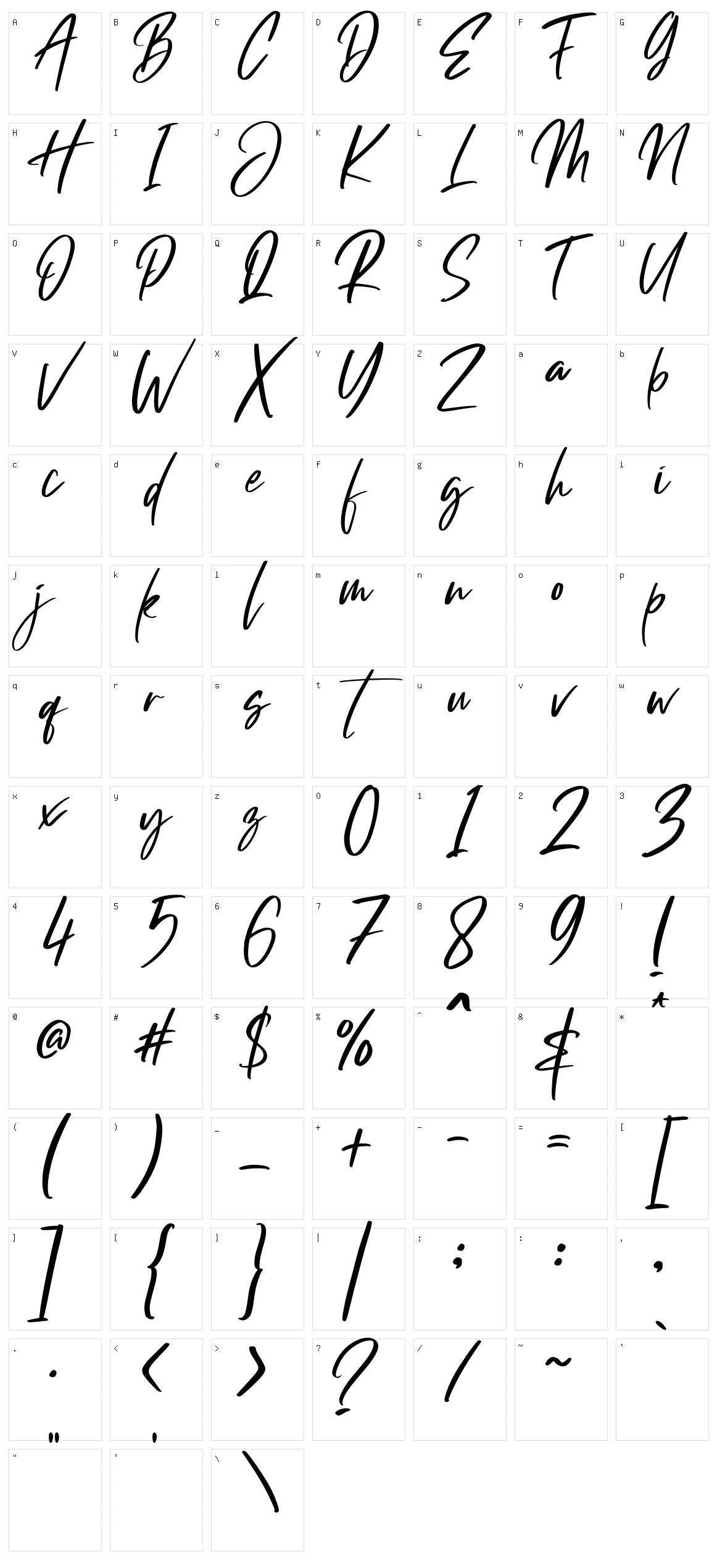 Hollanda Character Set