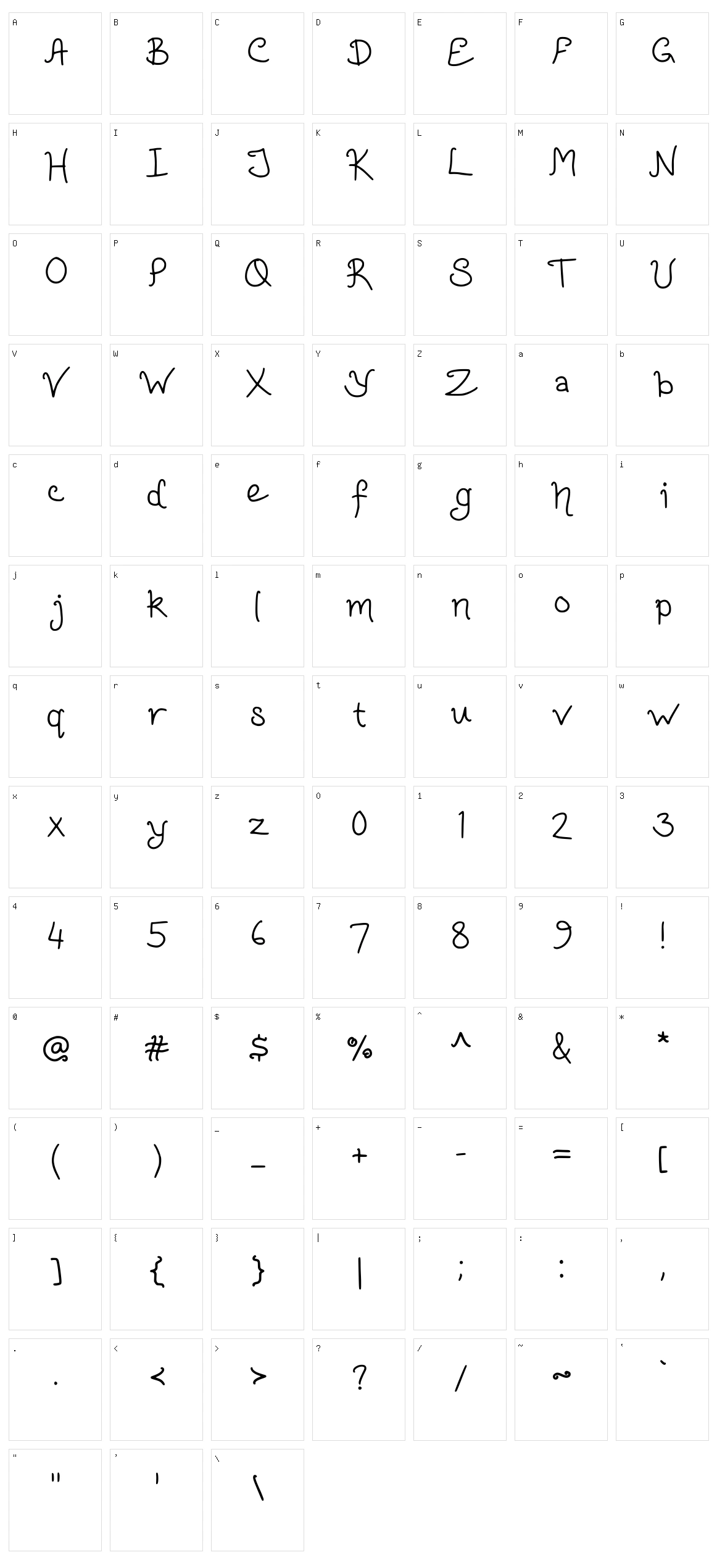 Hollies Curly Character Set