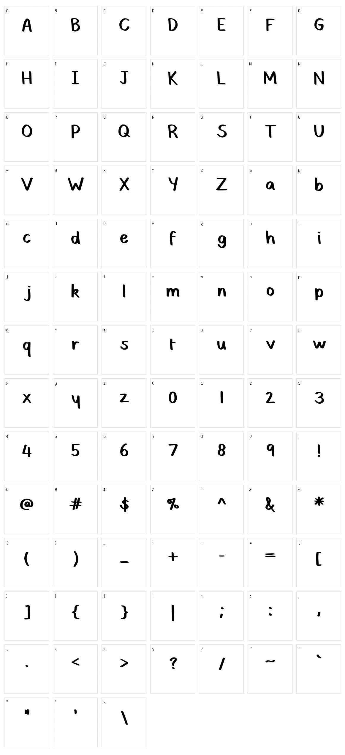 Hollies Ink Character Set