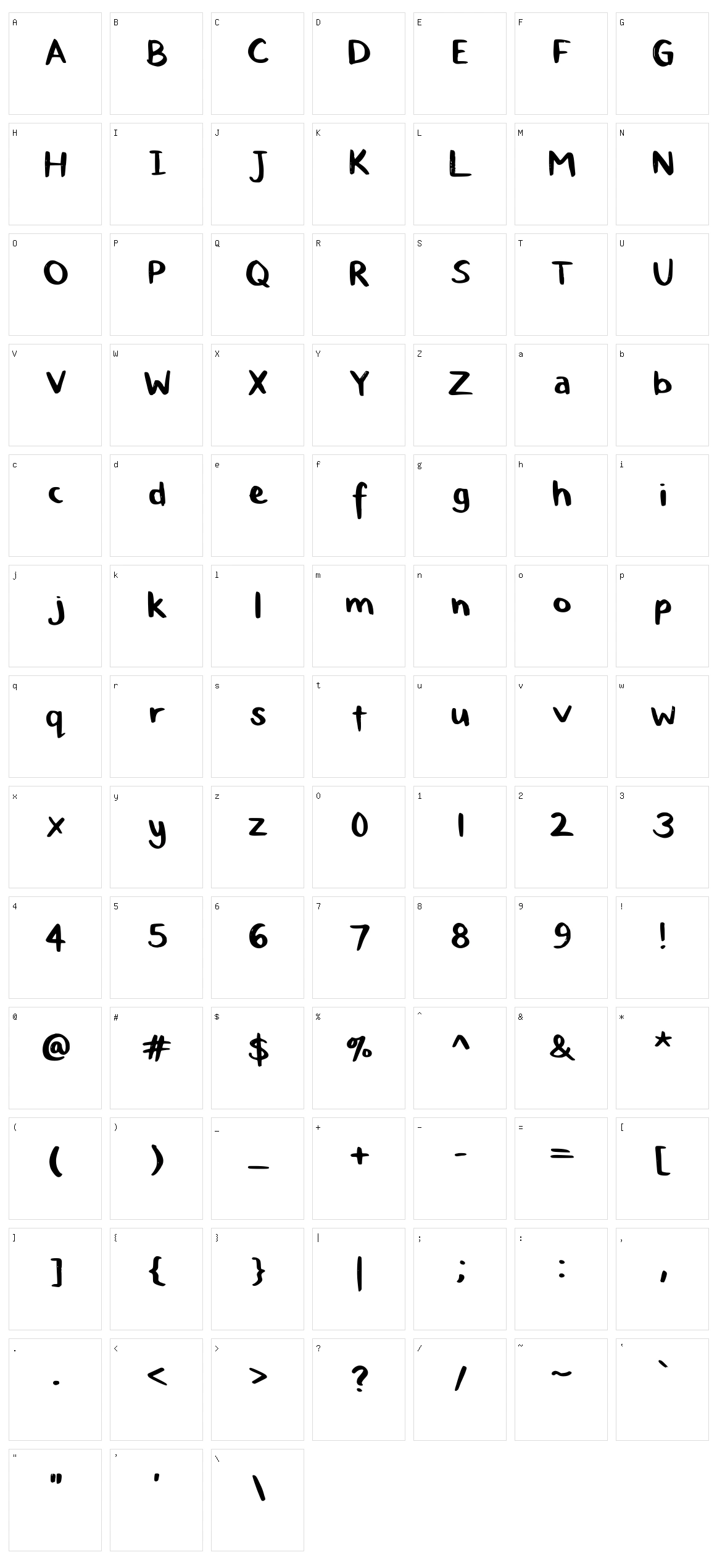 Hollies Marker Character Set