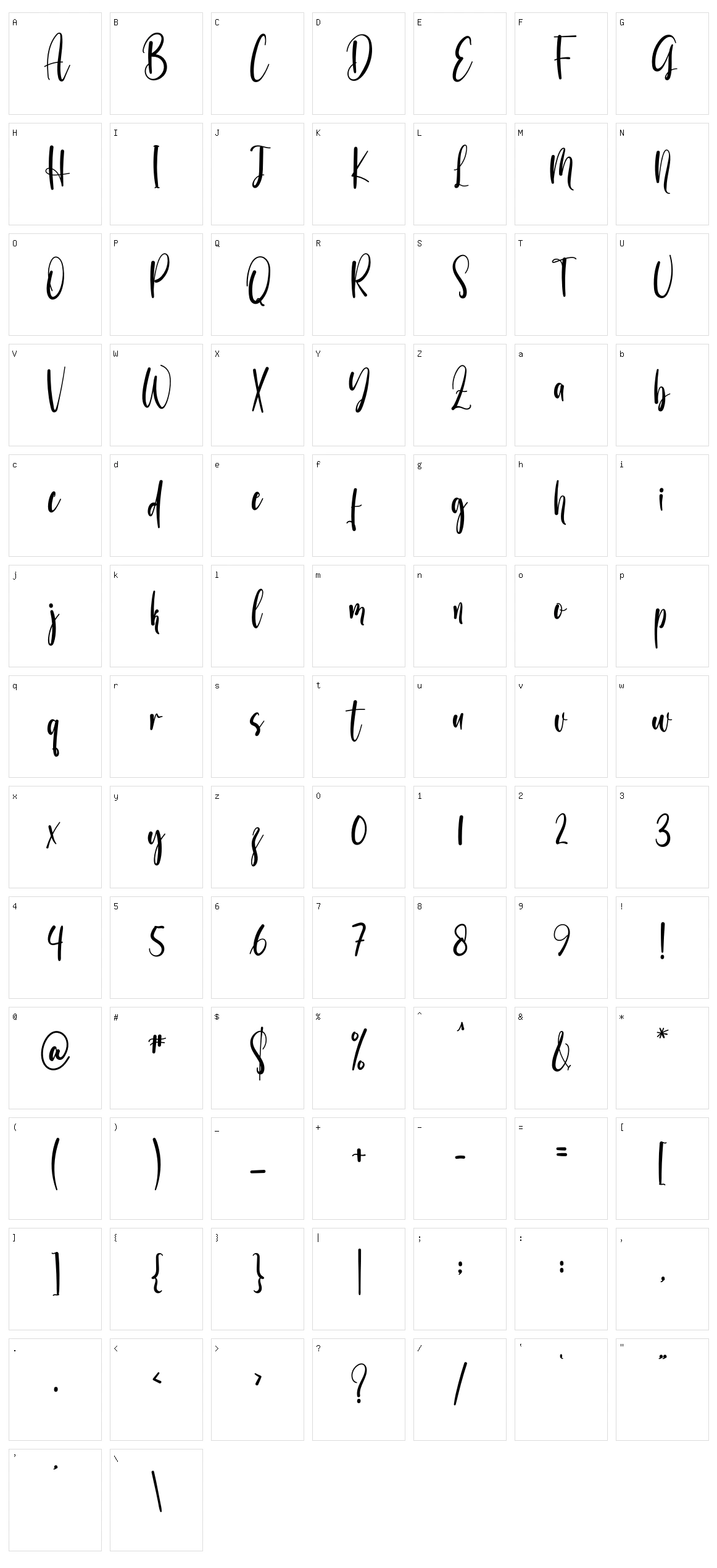 Hollow Character Set