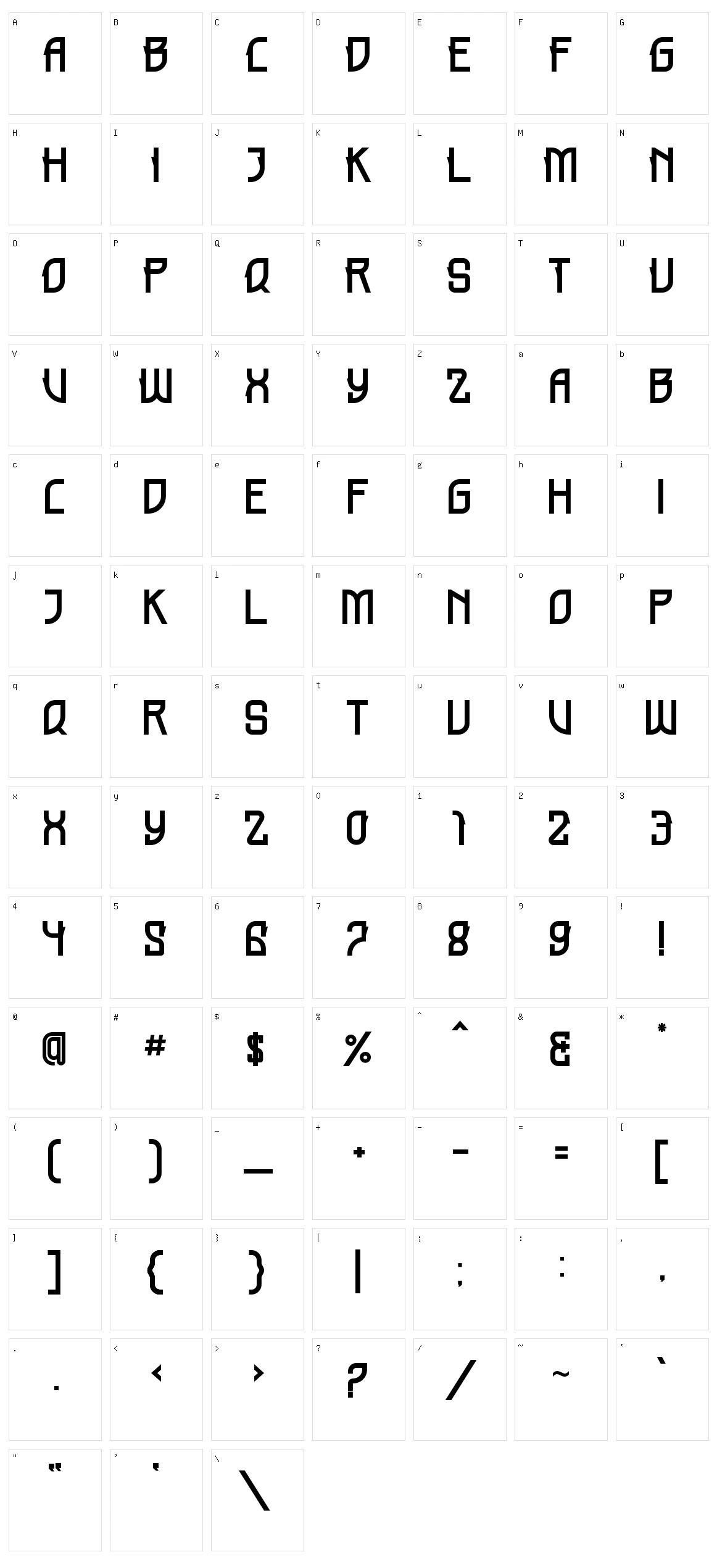 Holmes Signature Character Set