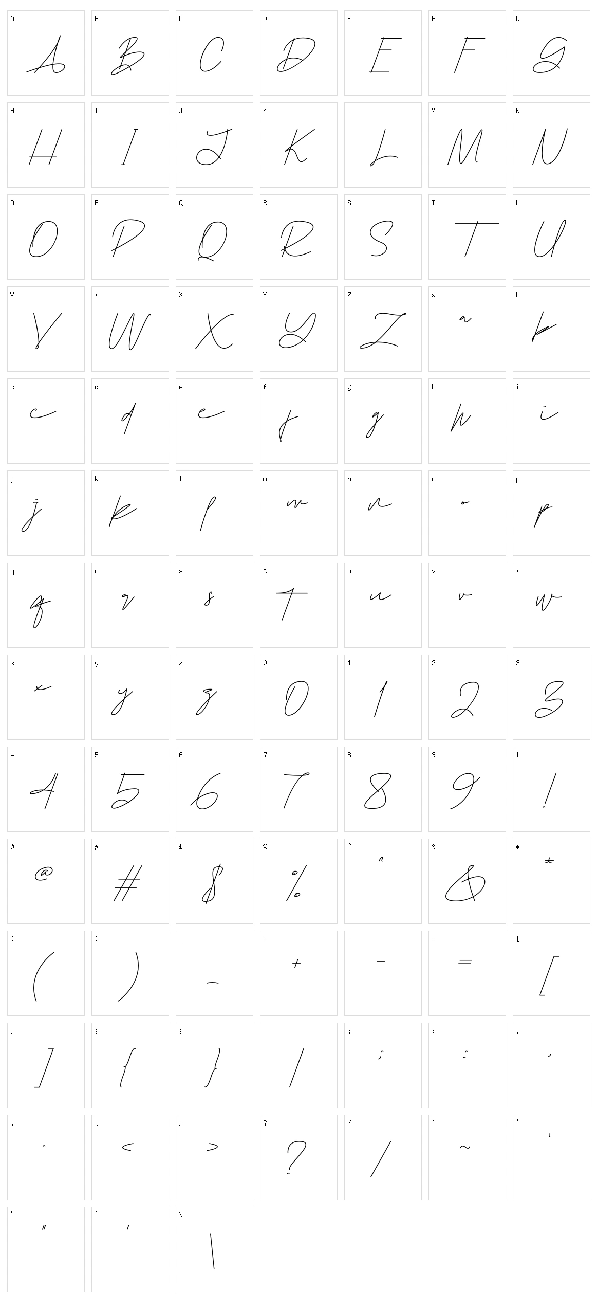 Homstane Character Set