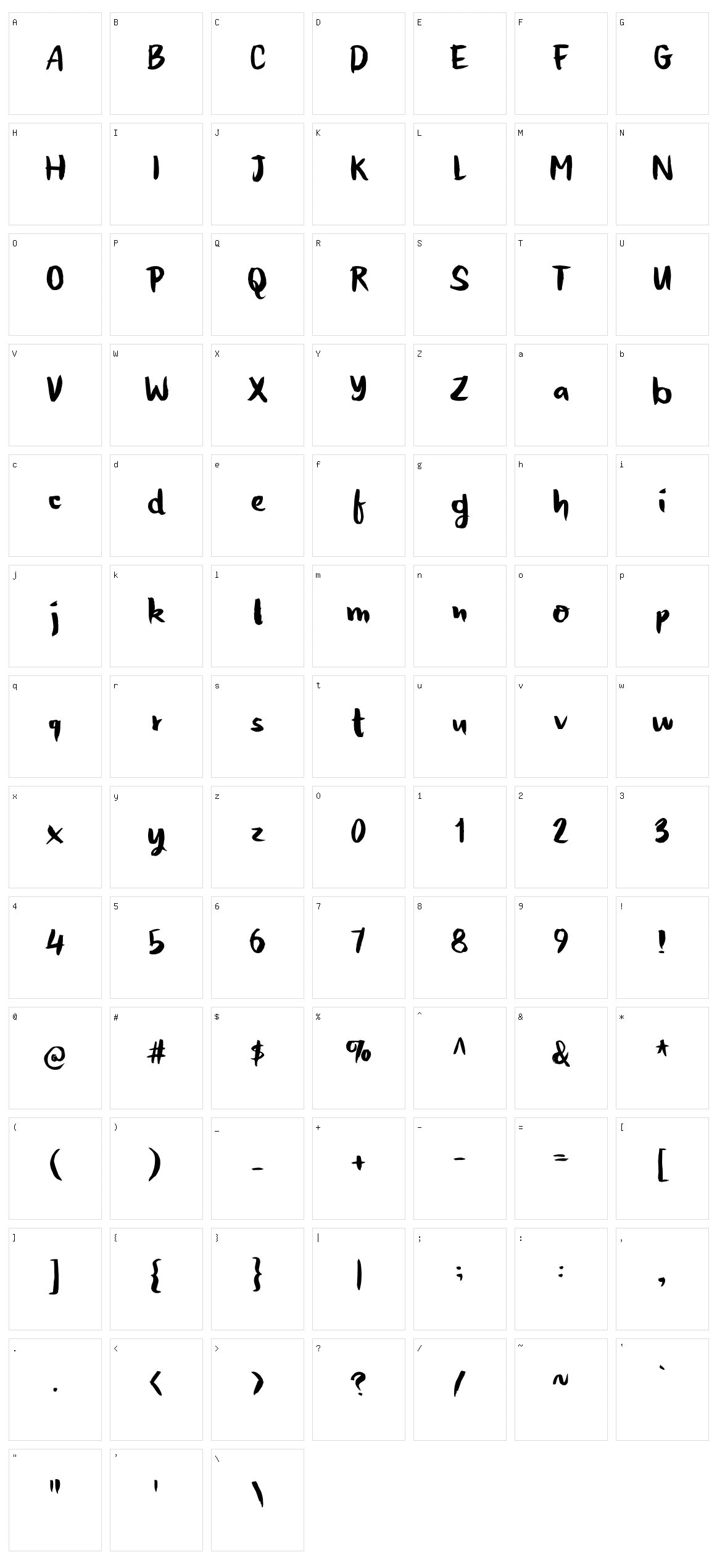 Honeyvoid Character Set