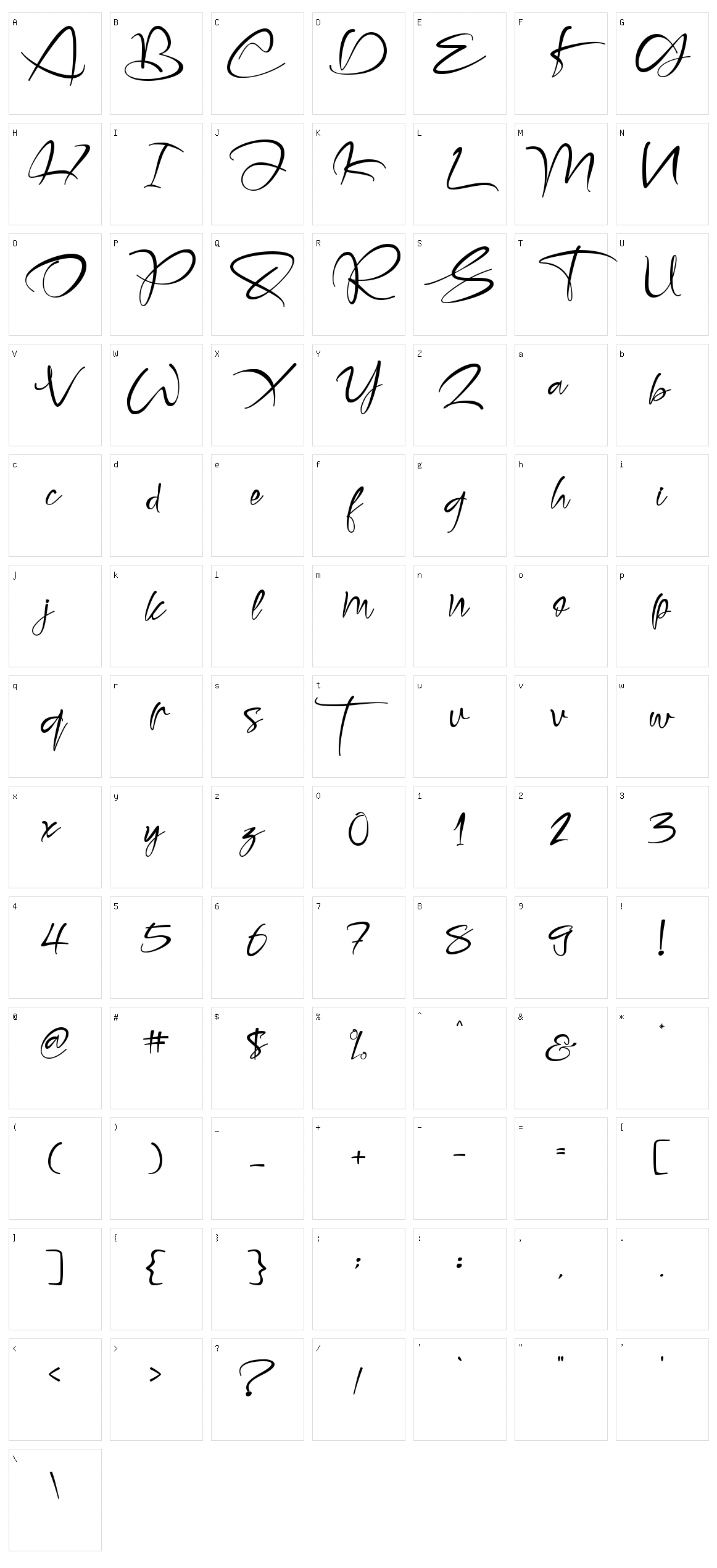 Honnitta Character Set