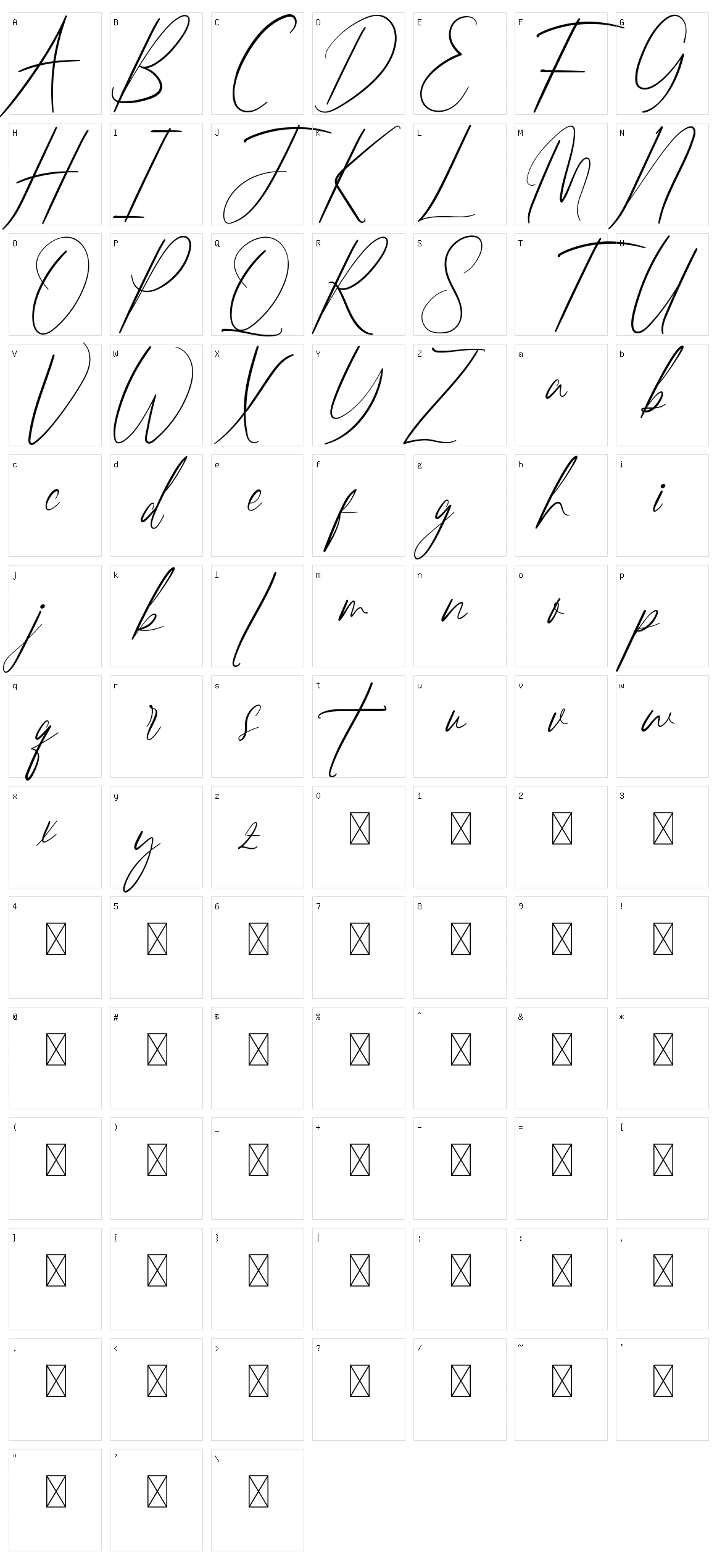 Hostiline Character Set