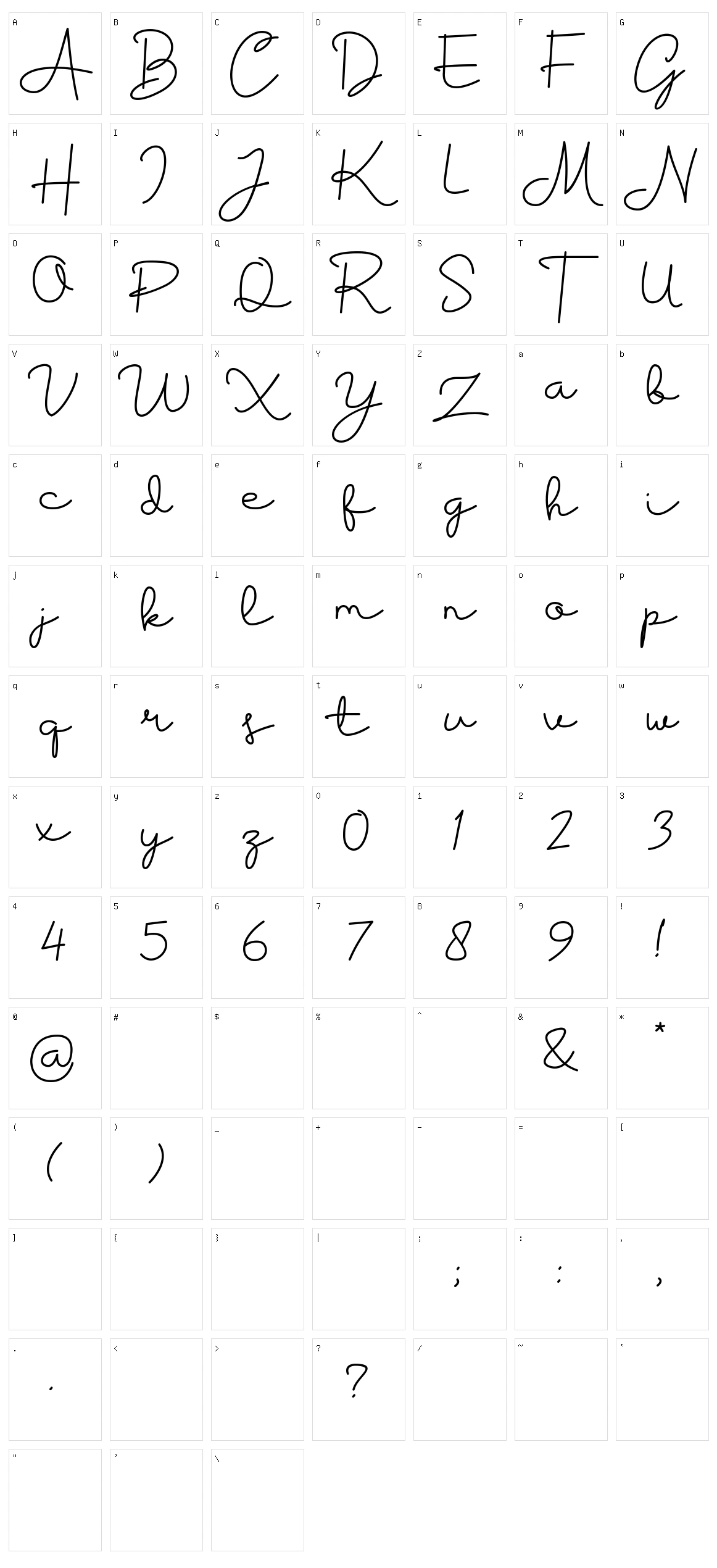 Housttik Character Set