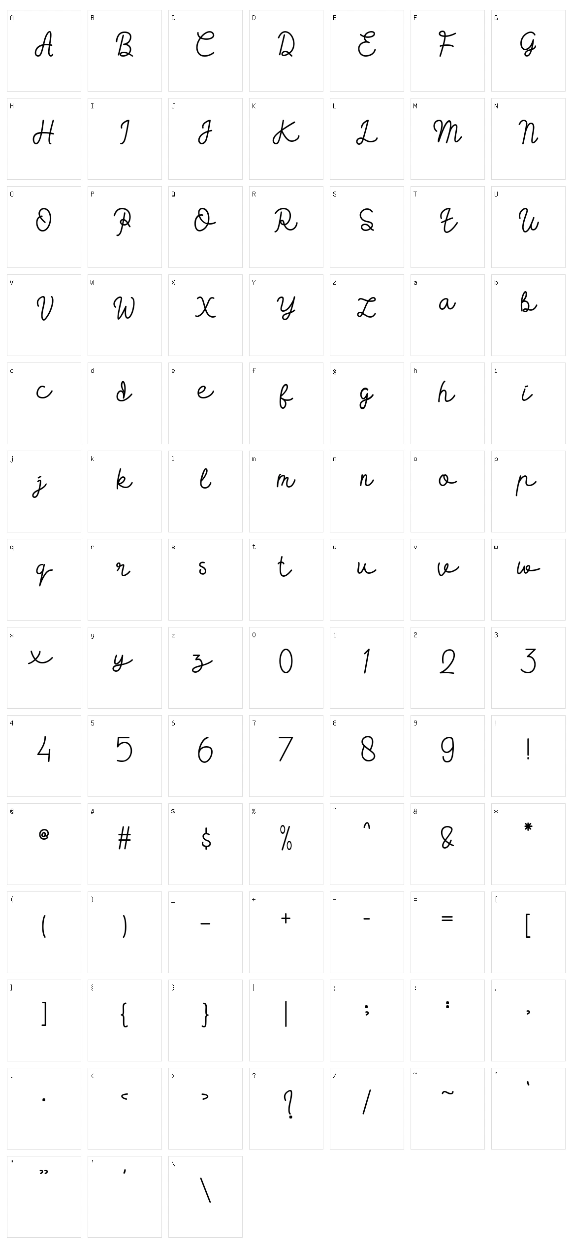 Hugh Pillow Character Set