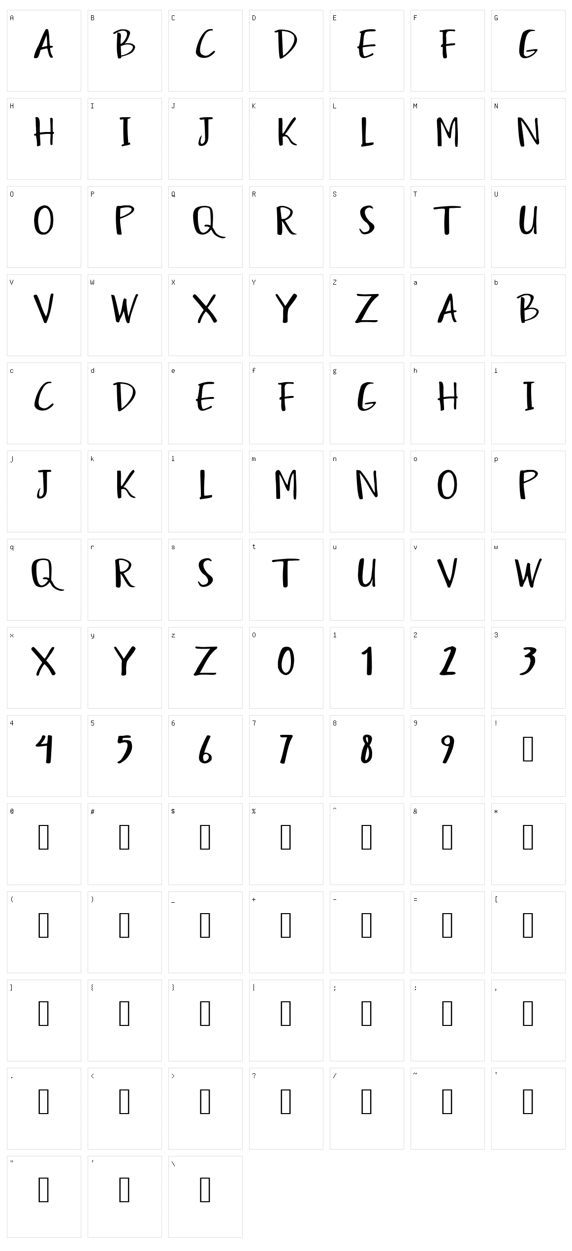 Humayra Character Set