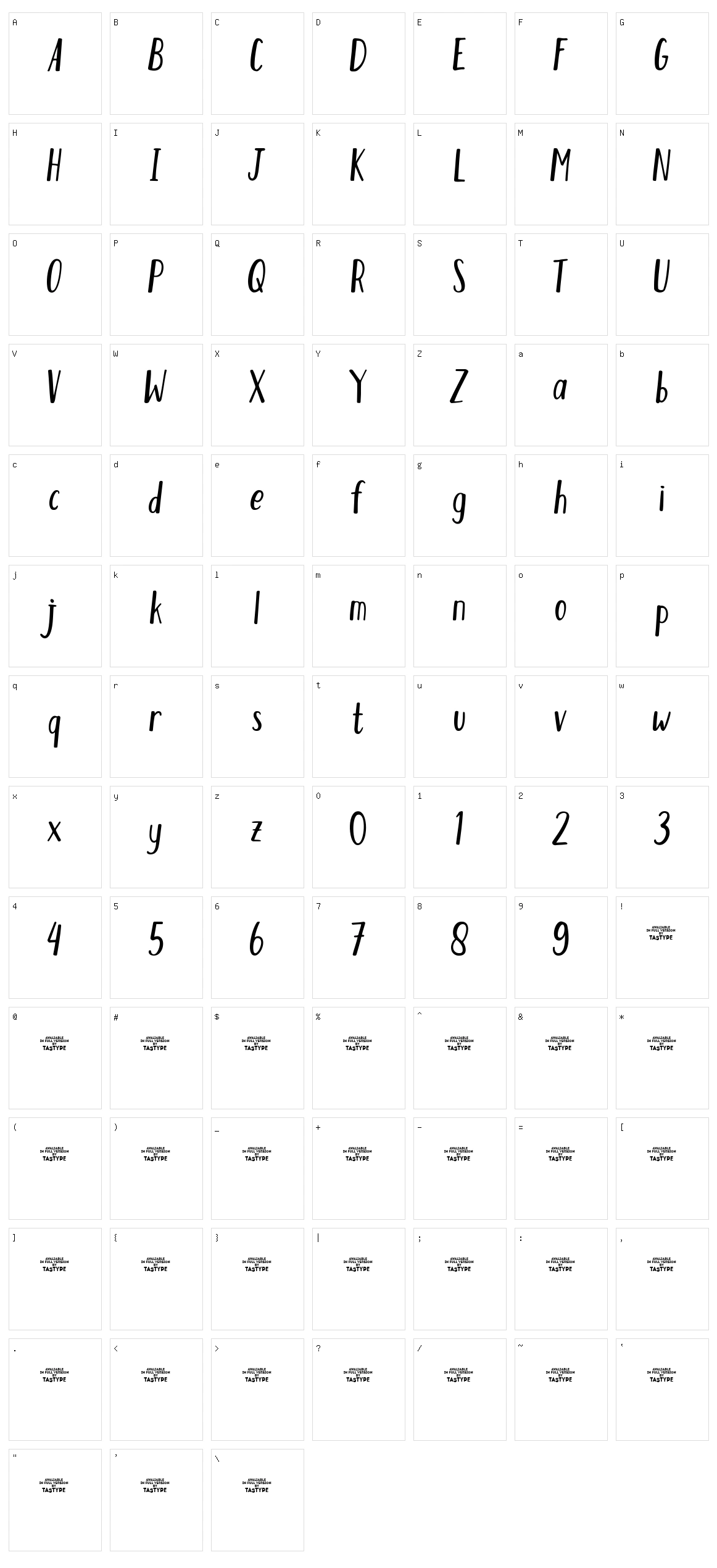 Humble Character Set