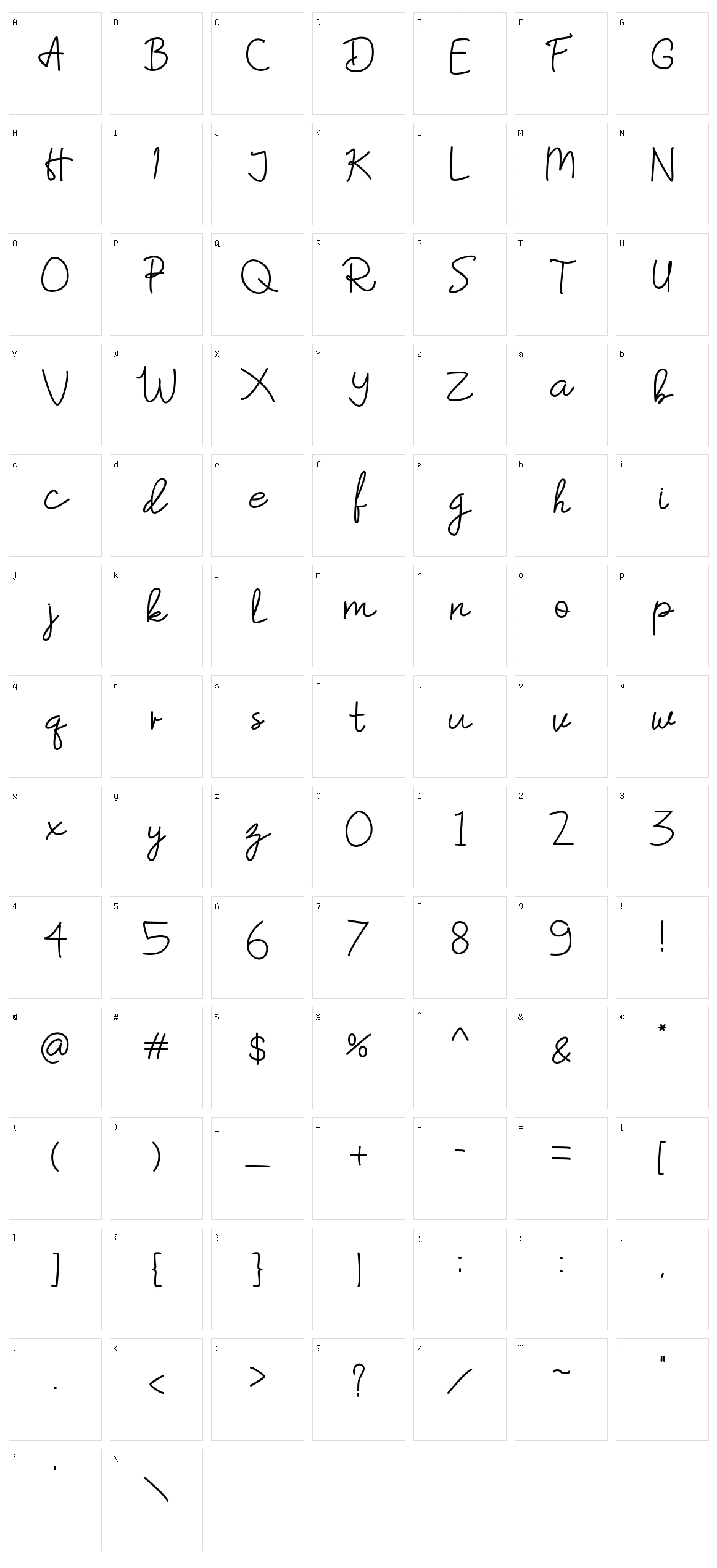 Hummingbird Character Set