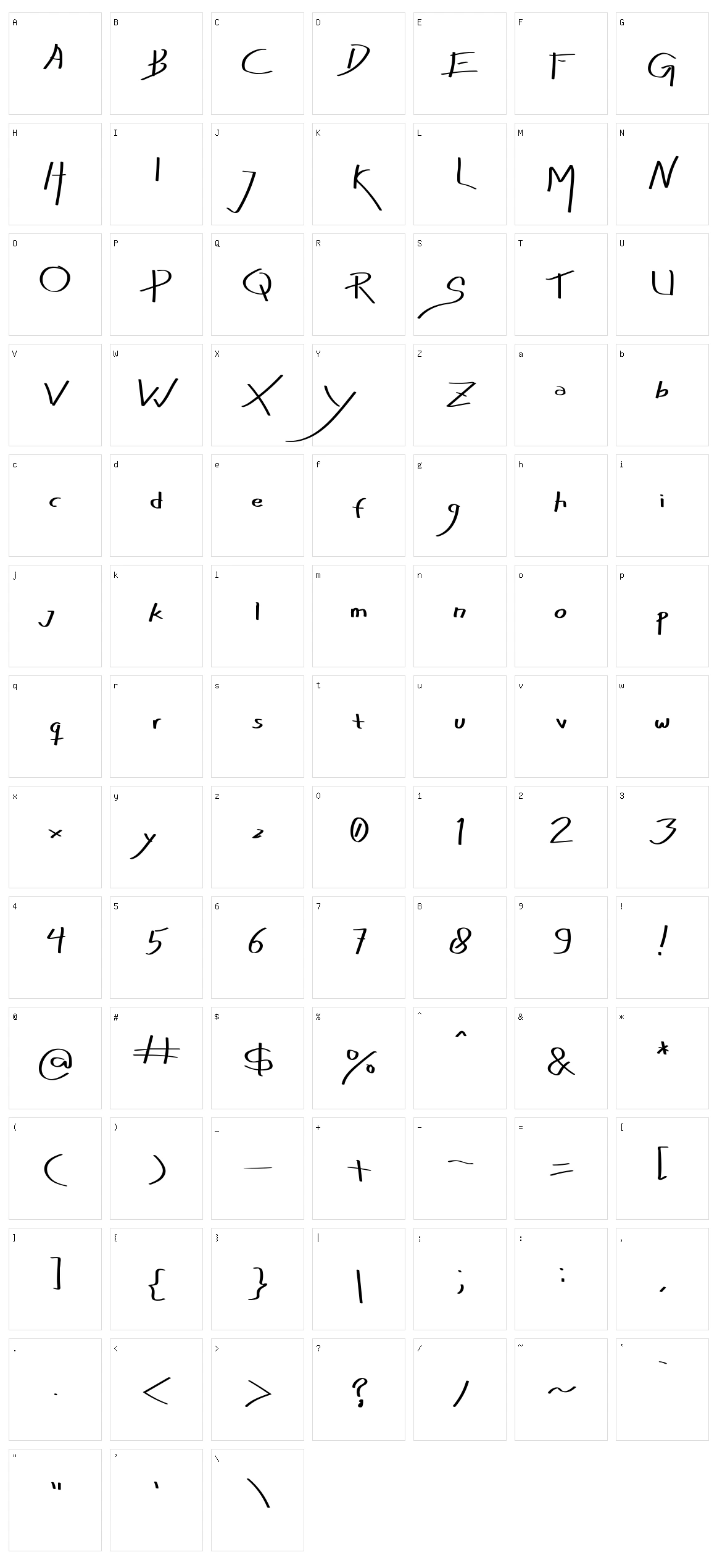 Huntsville Character Set