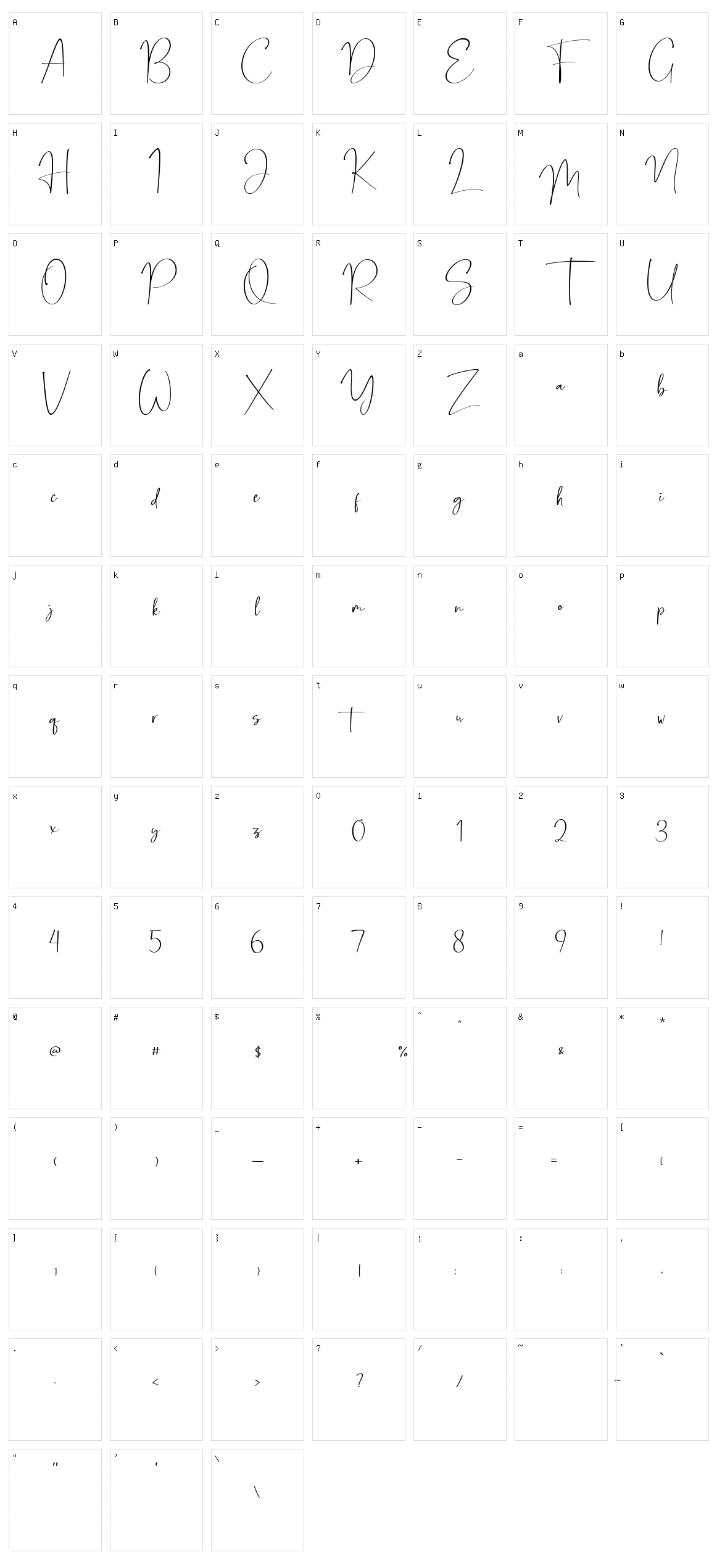 Huston Character Set