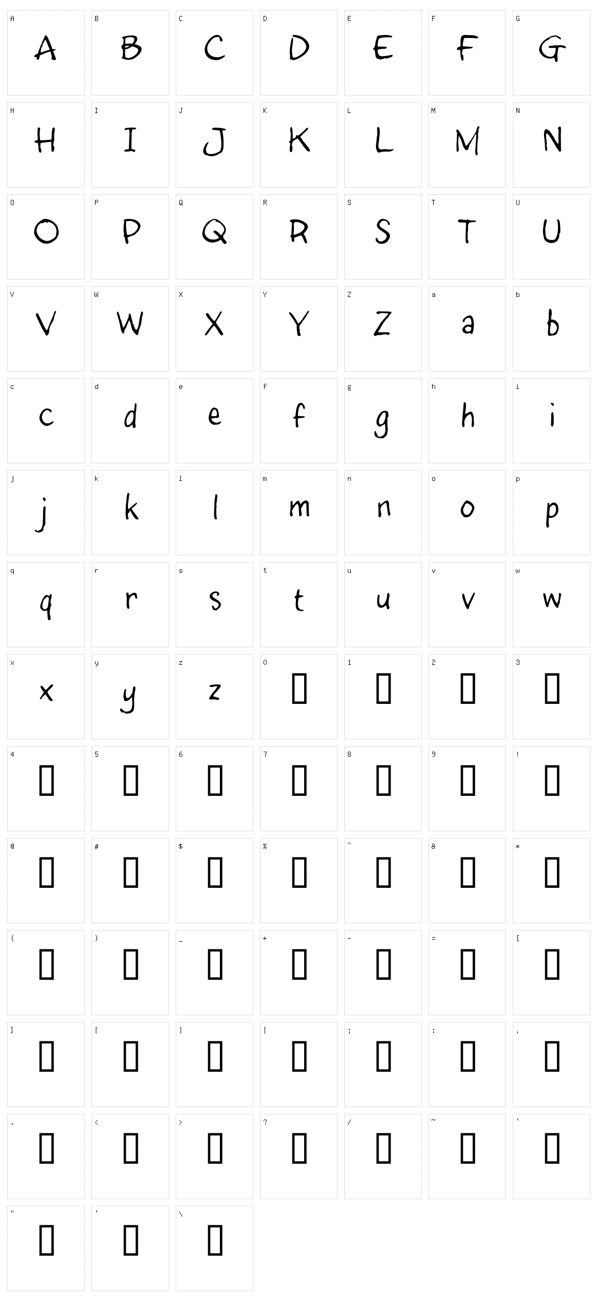 InkyDoo Character Set