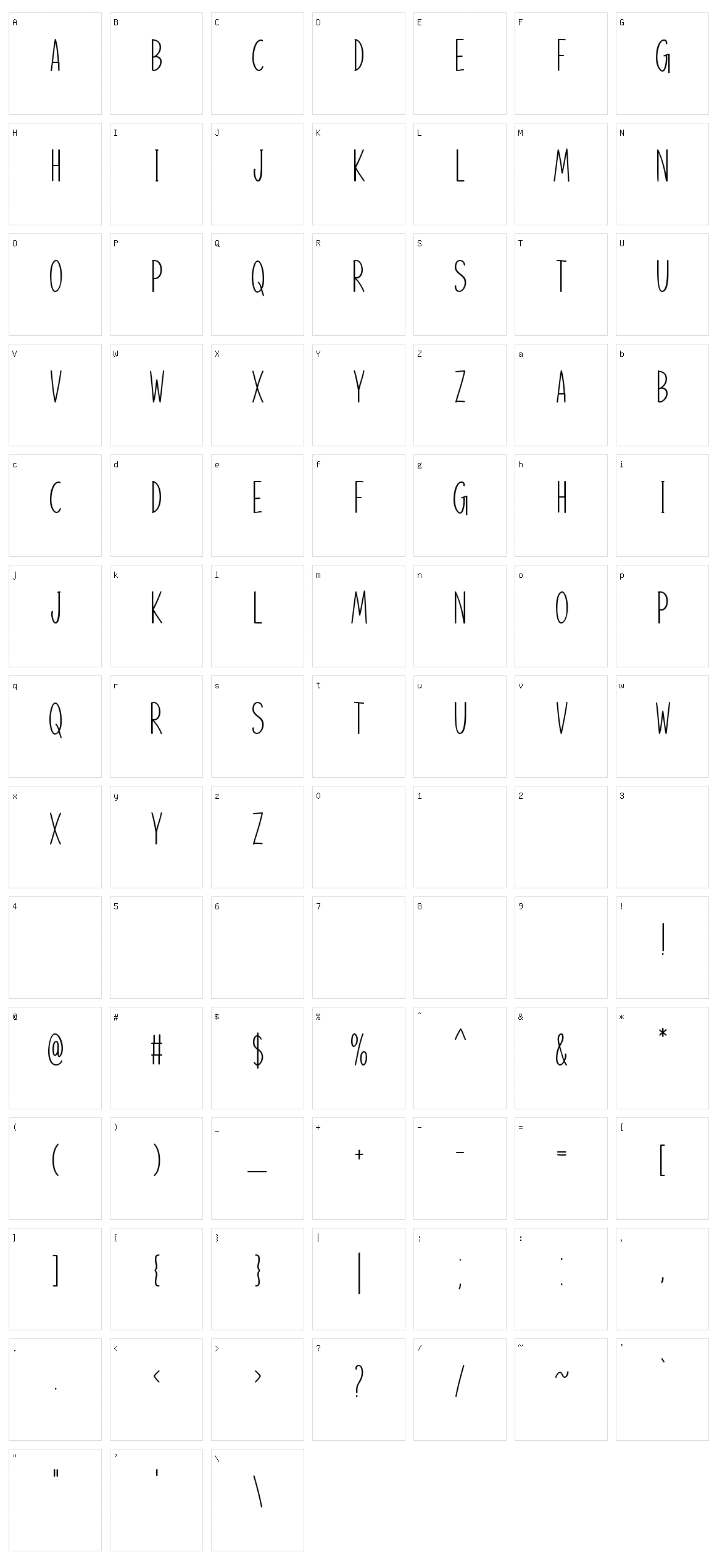 Inquisitive Character Set