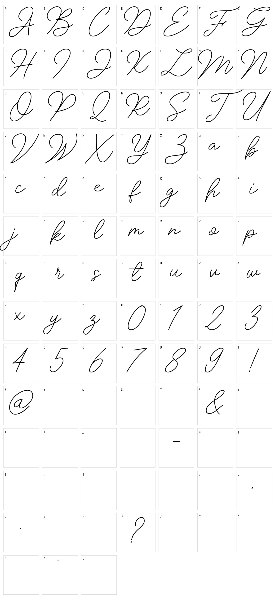 Insta Story Signature Character Set