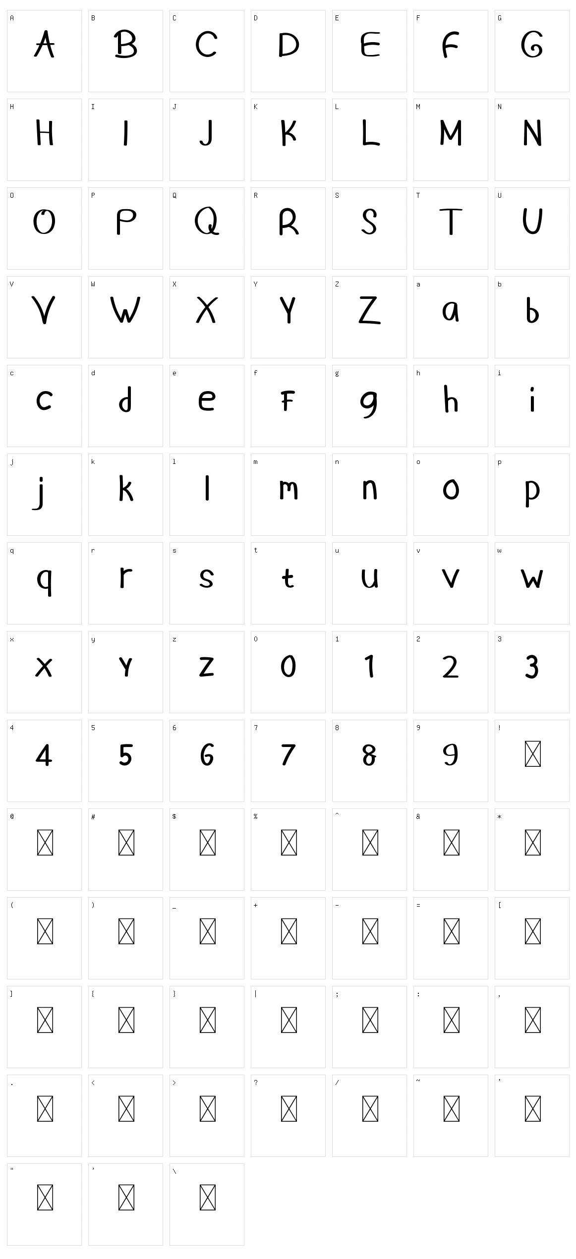 Jack Seel Character Set