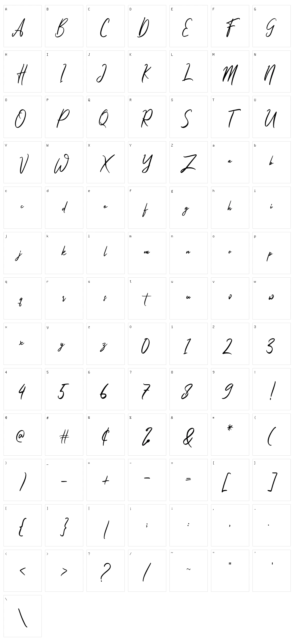 Jackyband Character Set