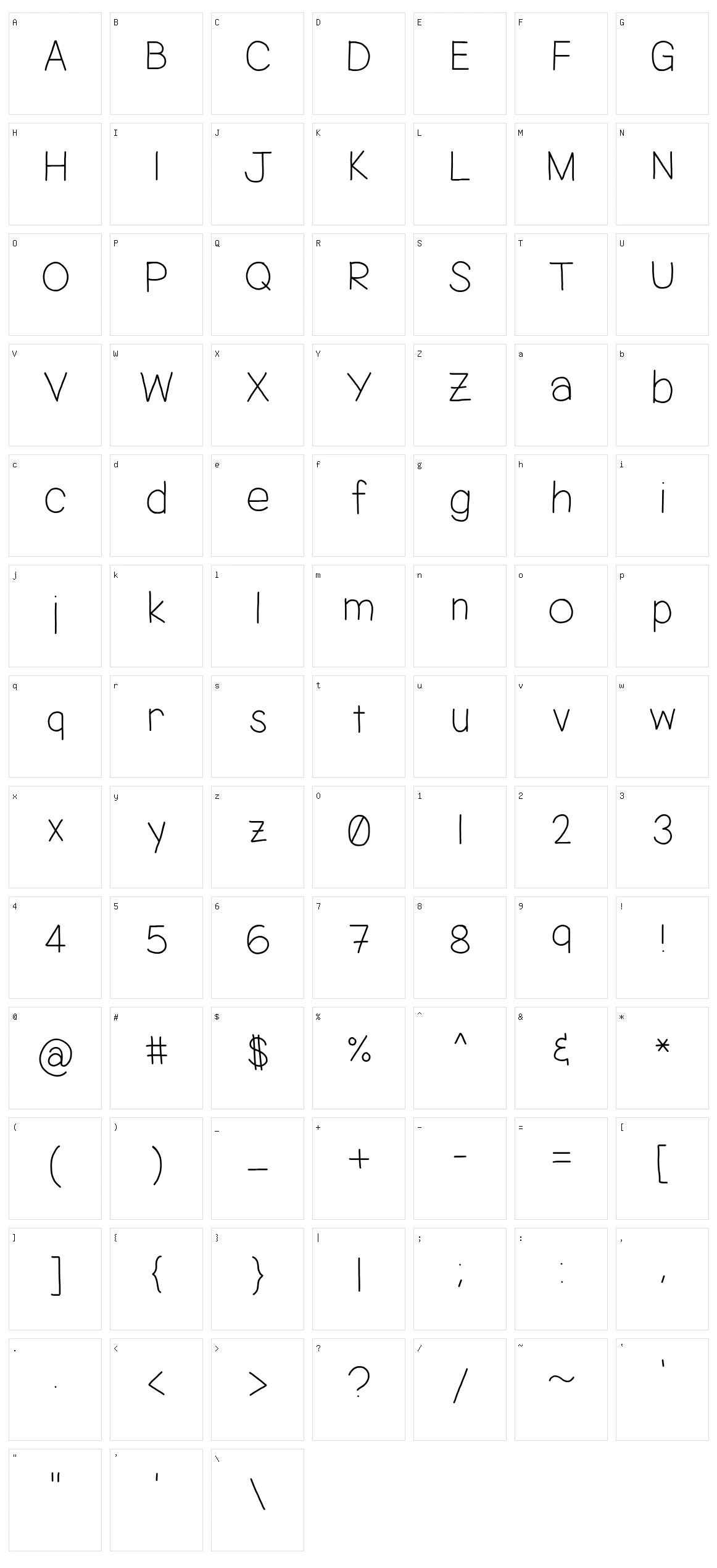 Jacquelyn's Hand Character Set