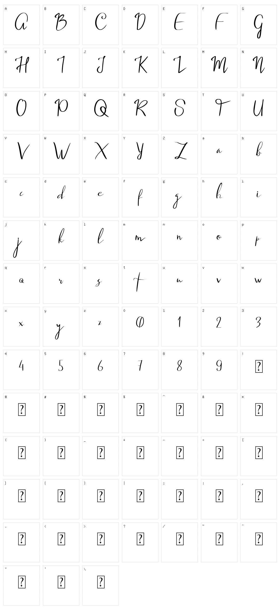 Jameela Character Set