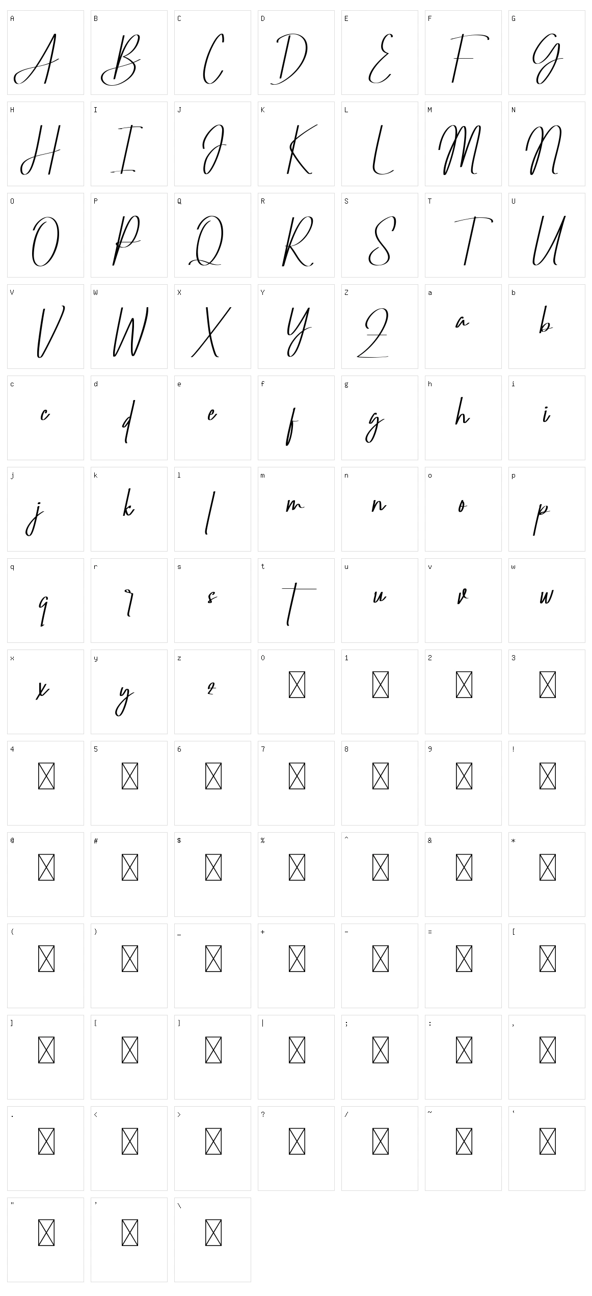 Jamestown Character Set