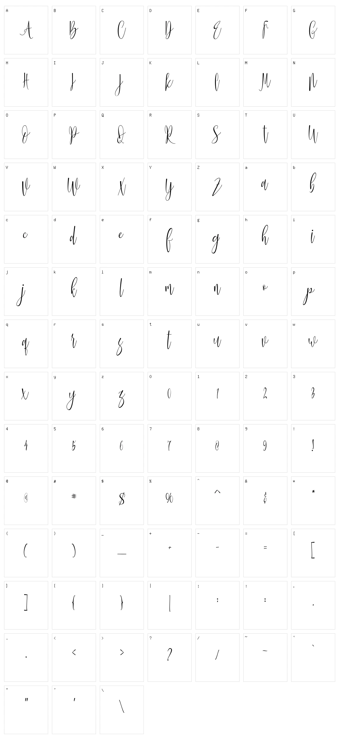 Janetta Character Set