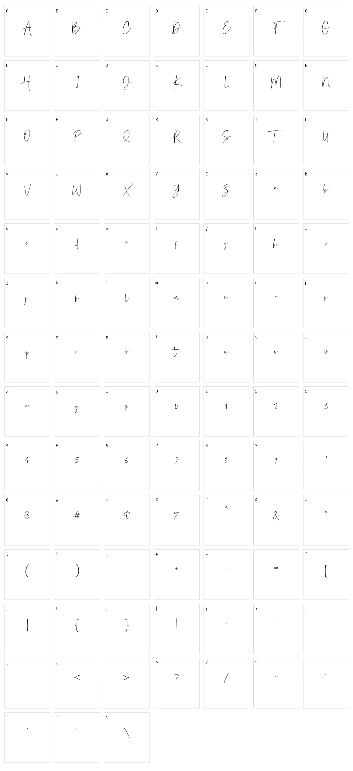 Janetta Signature Character Set