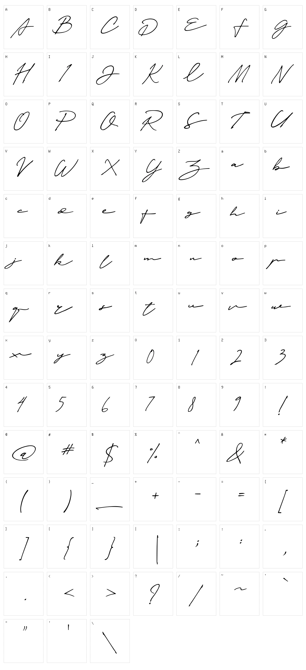Janetta Silloam Character Set