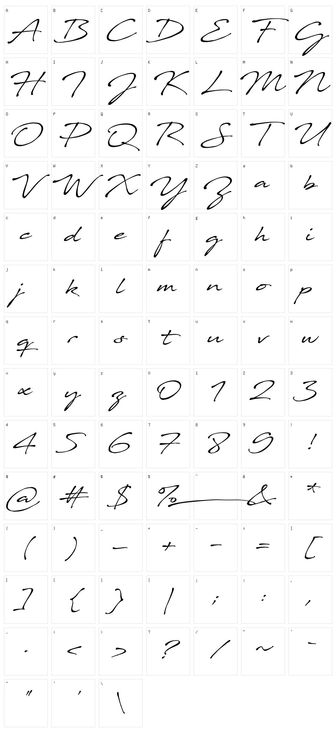 Javacom Character Set