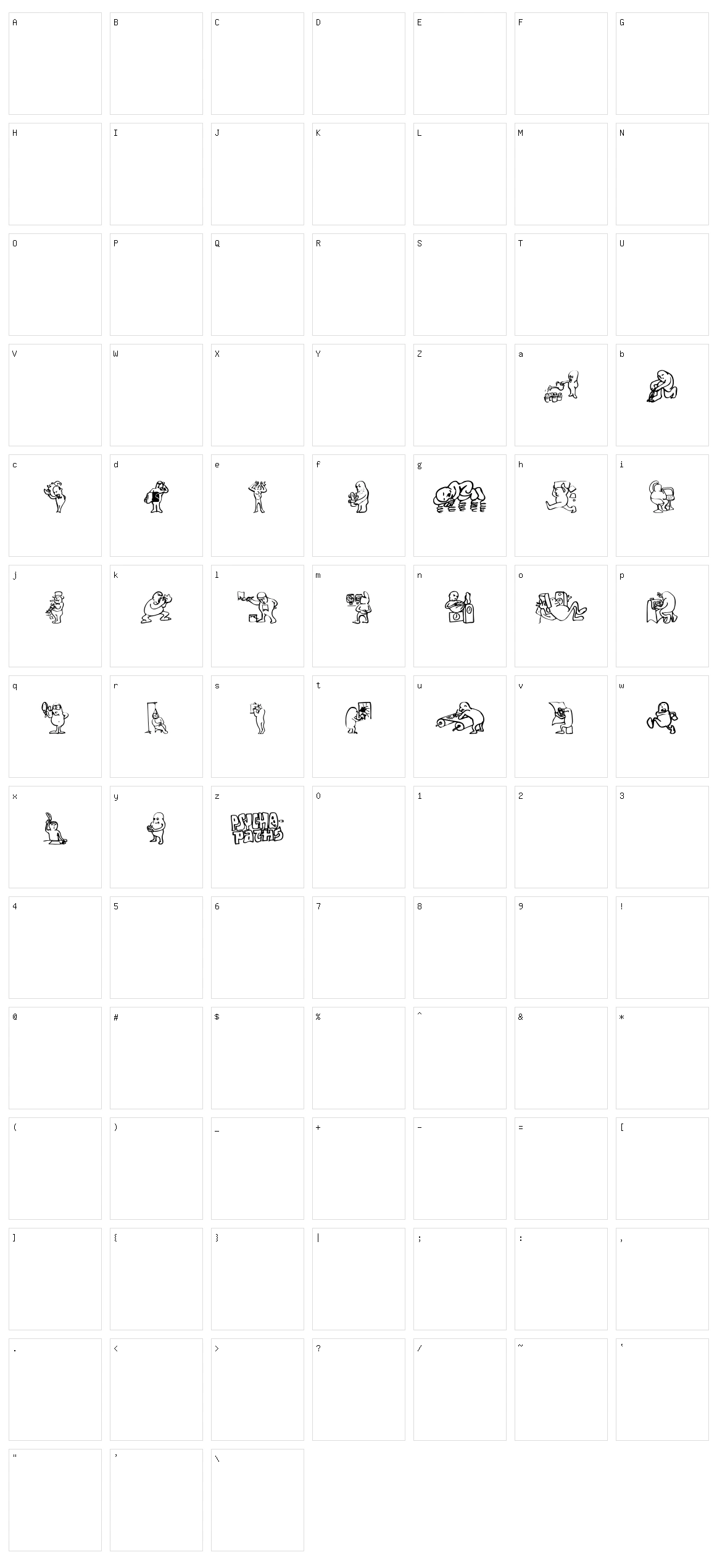 Psychopaths Character Set