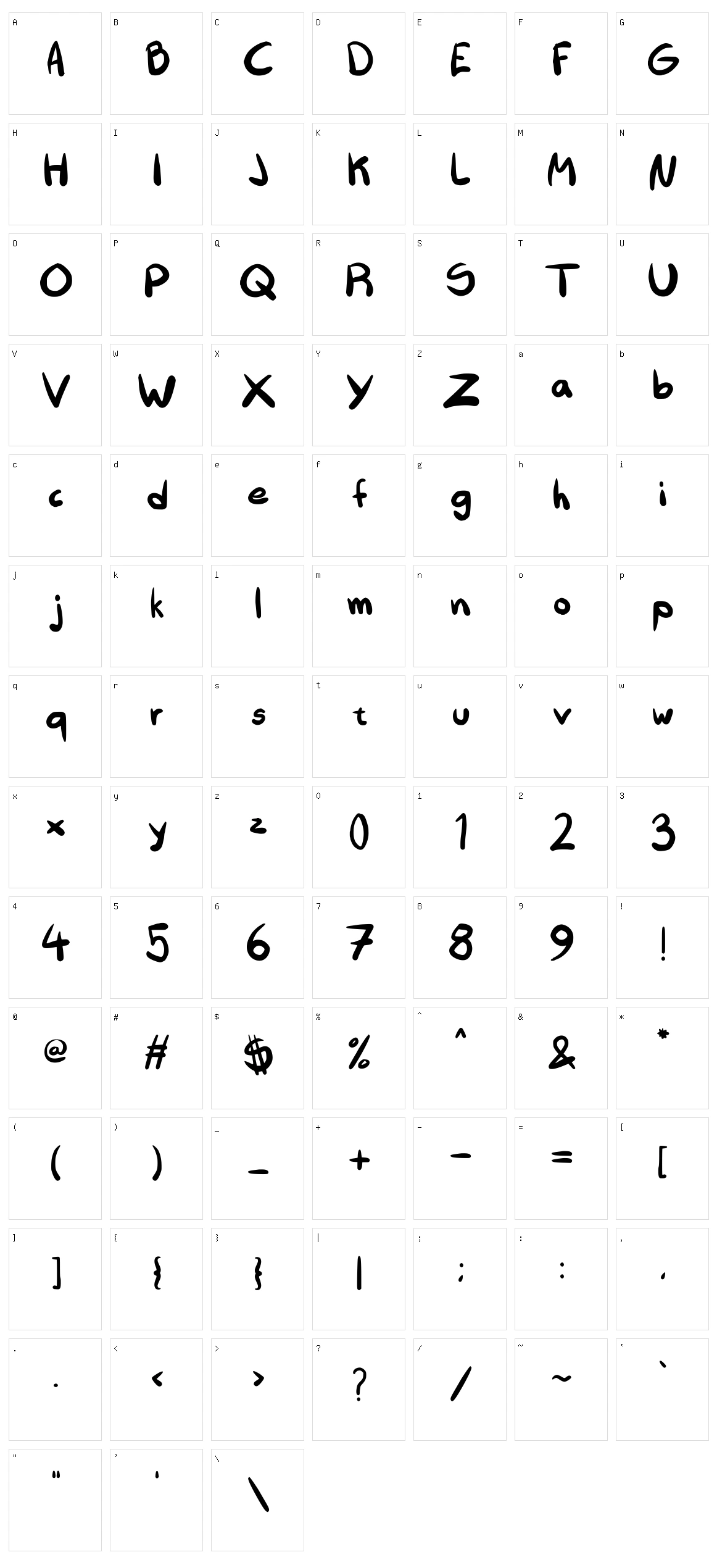 Jks Handwriting Character Set