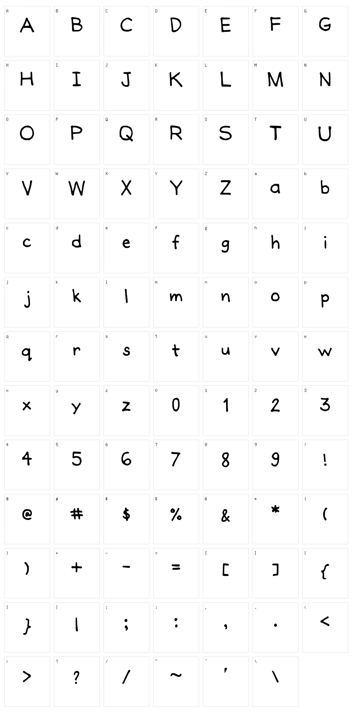 Joannes Handwriting Character Set