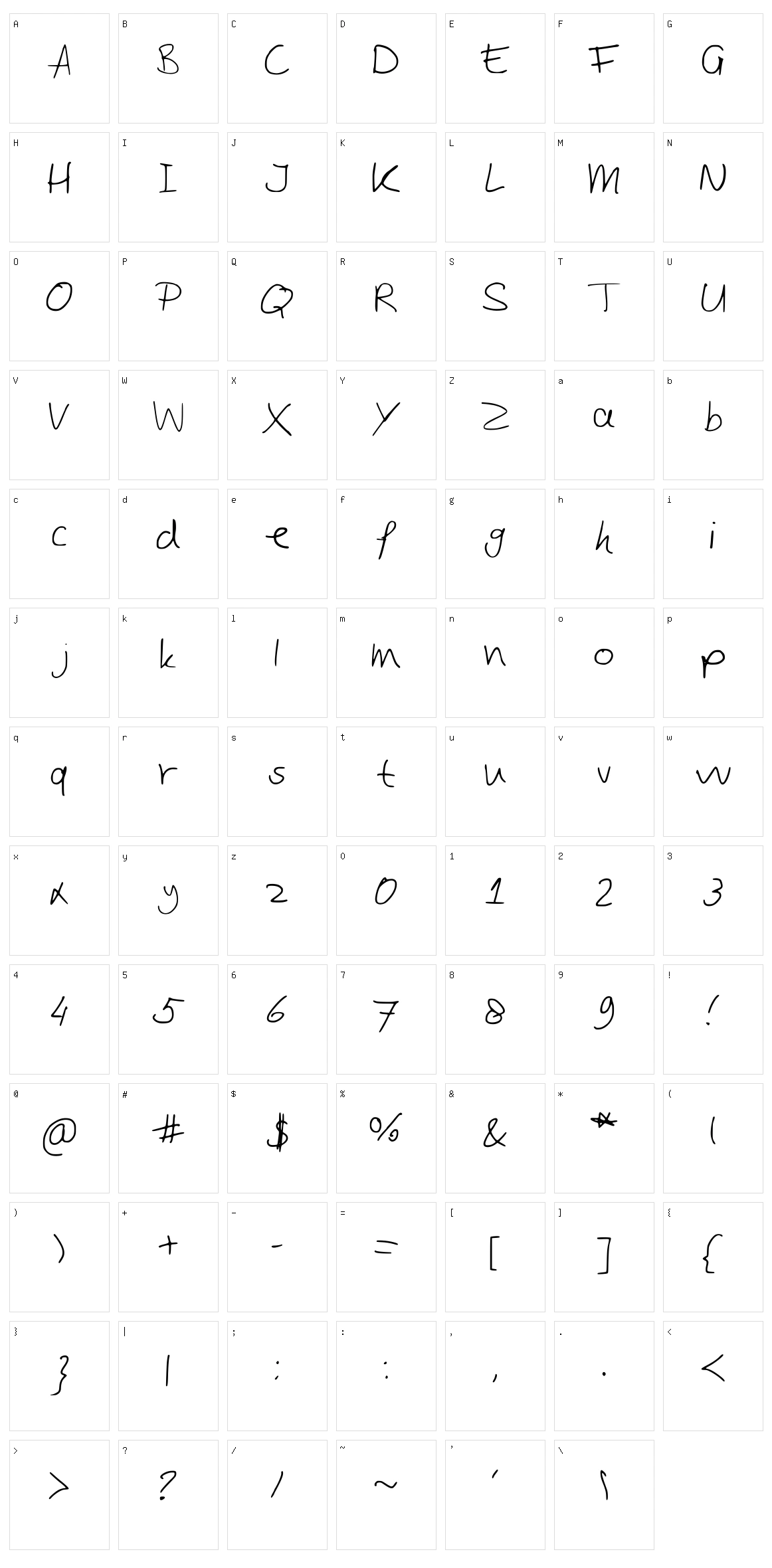 JobBoof Character Set