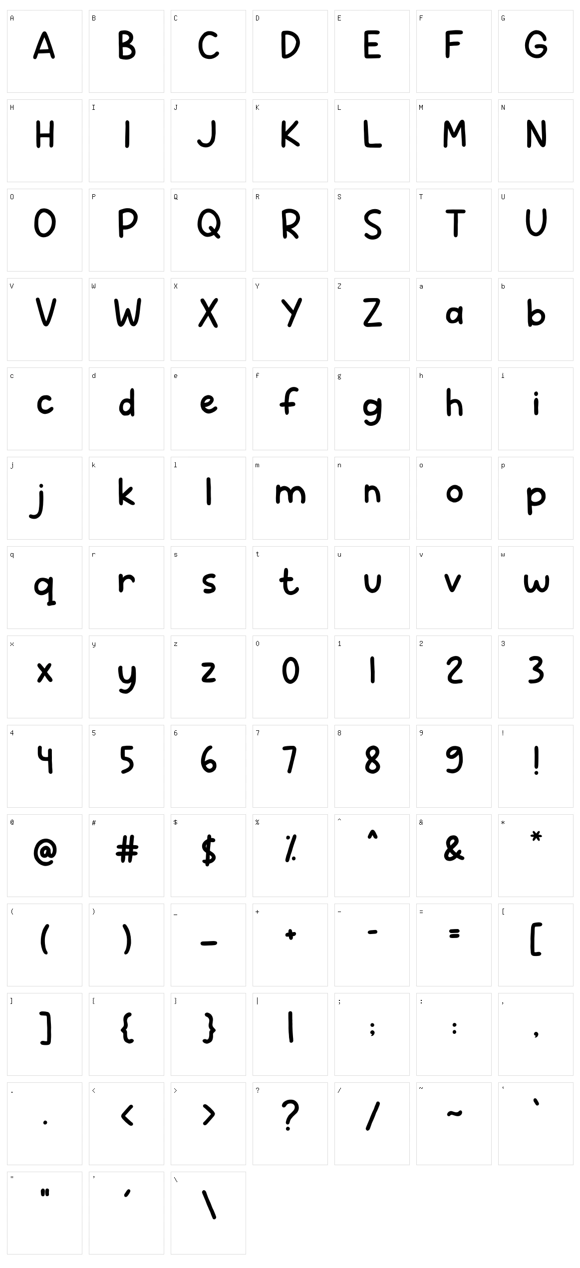 Jojoba Character Set